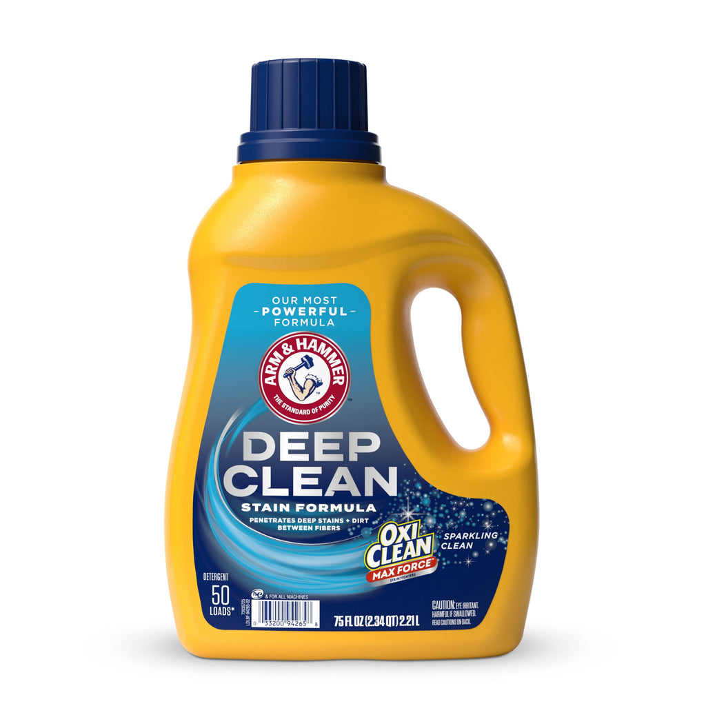 ARM & HAMMER Deep Clean OxiClean Max Force Laundry Detergent, Sparkling Clean, 75 fl oz, 50 Loads