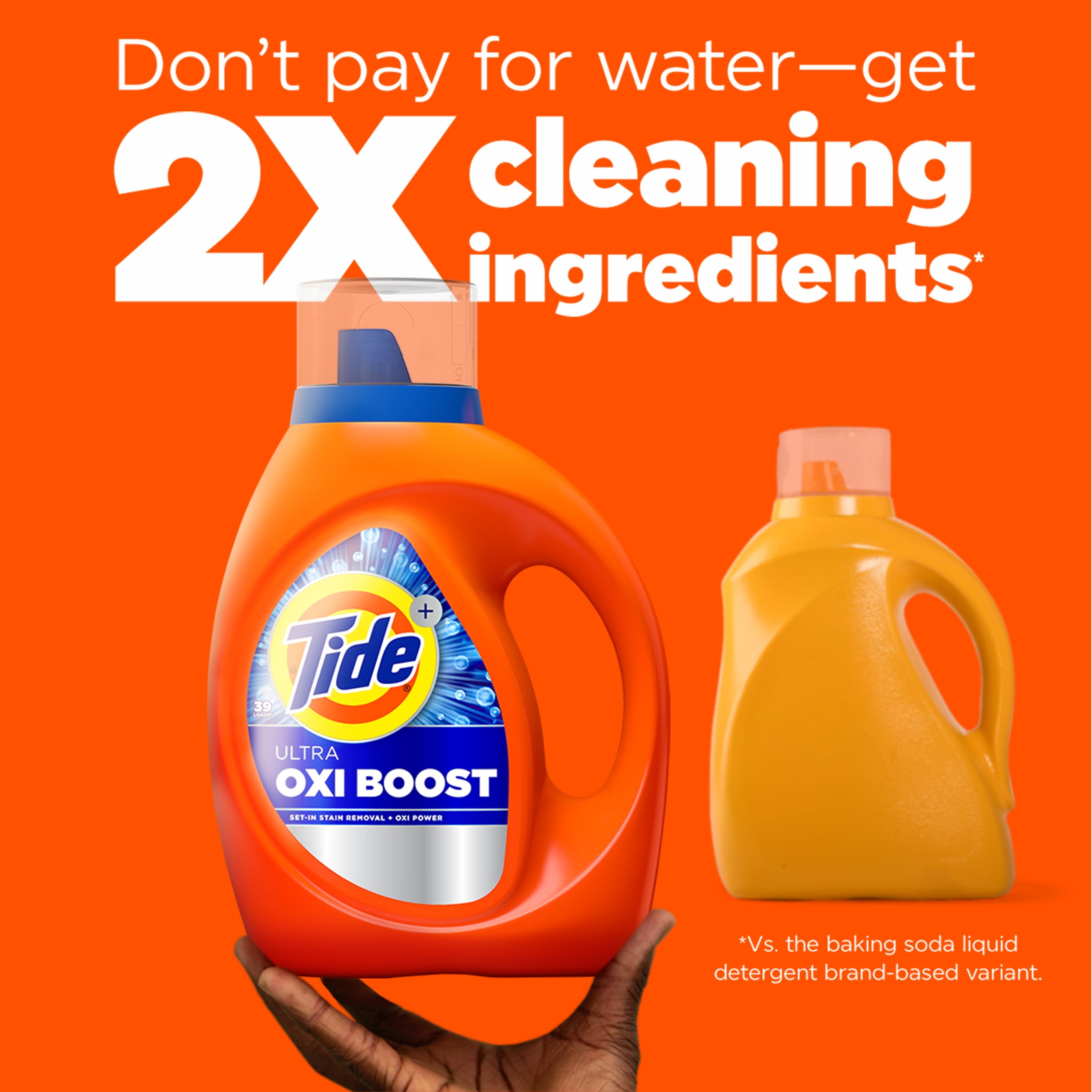 Tide Ultra Oxi Boost Liquid Laundry Detergent, Advanced Stain Remover, 55 fl oz, 39 Loads