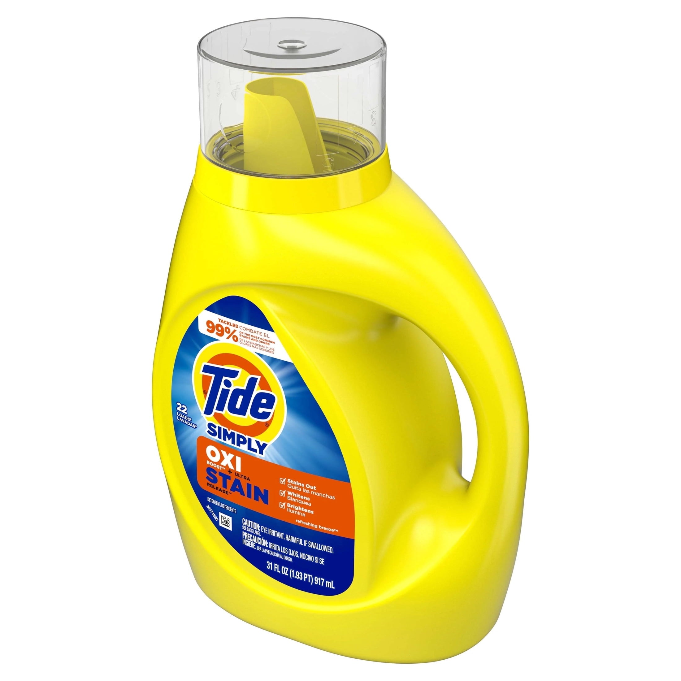 Tide Simply Oxi Boost + Ultra Stain Release, Refreshing Breeze, 22 Loads, 31 fl oz