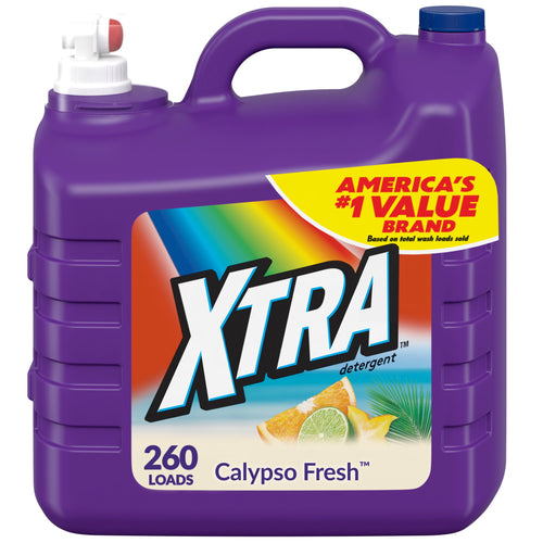 (4 pack) Xtra Liquid Laundry Detergent Soap, Calypso Fresh Scent, 312 fl oz, 260 Loads