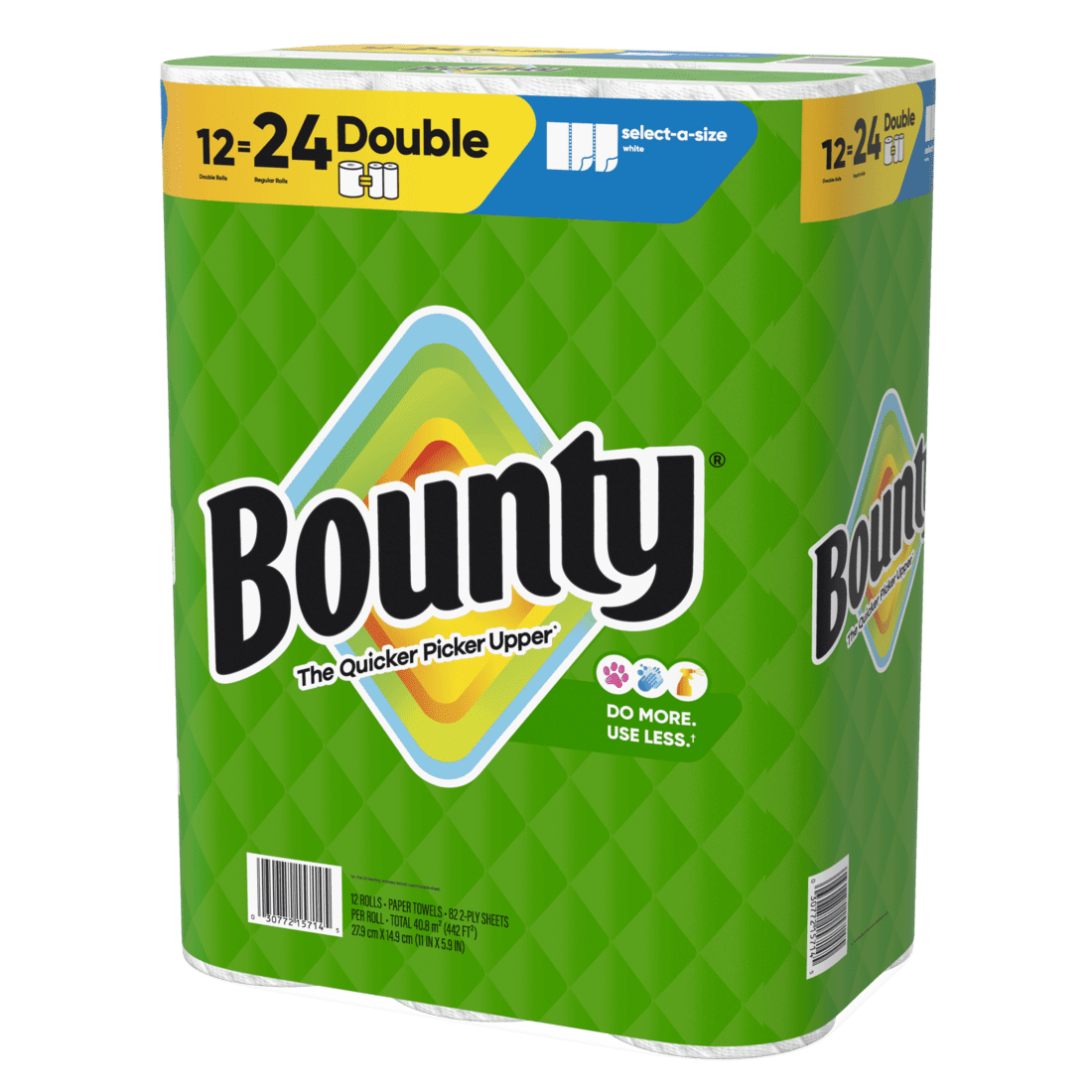 Bounty Paper Towels Select-A-Size White, 12 Double Rolls, 82 Sheets Per Roll