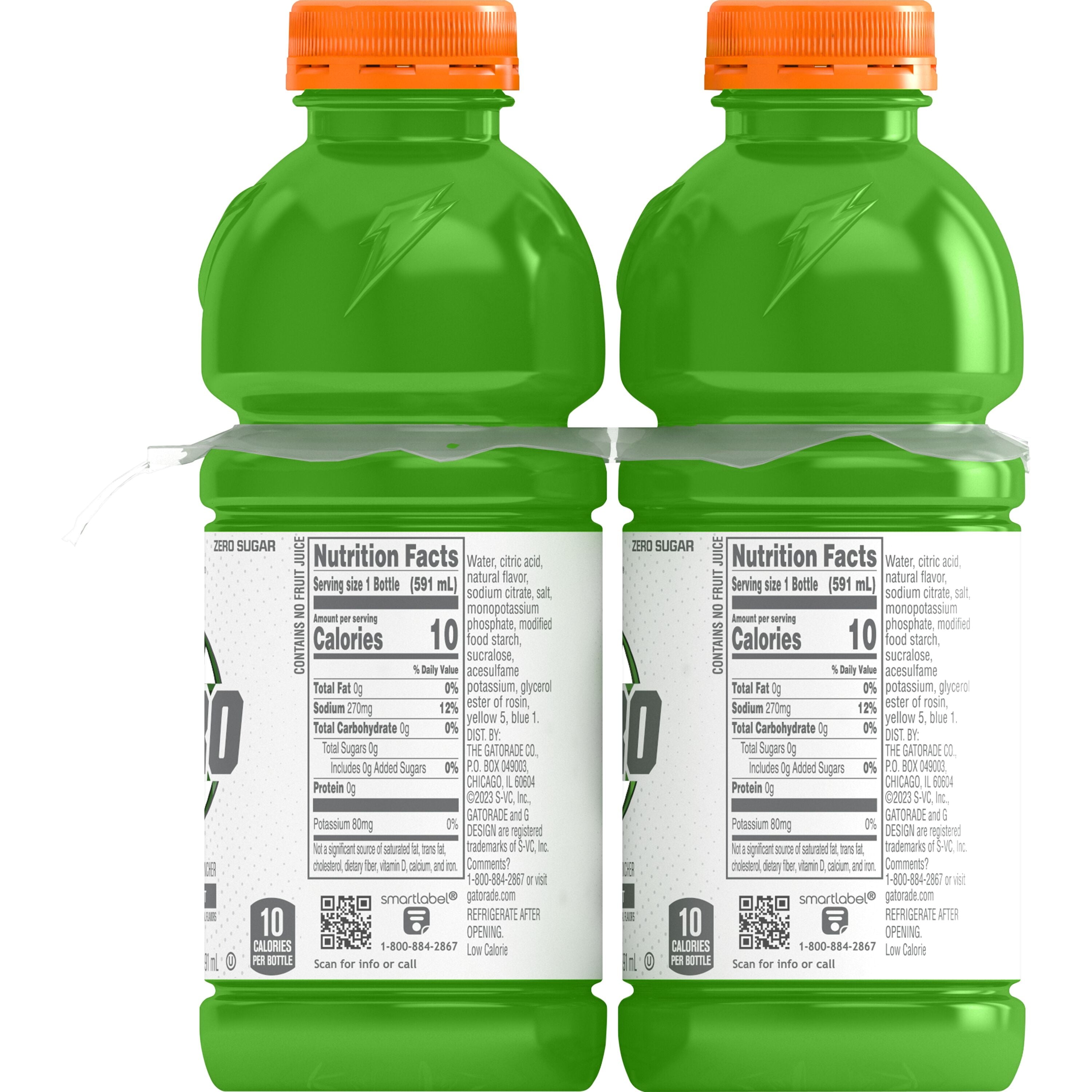 Gatorade Zero Sugar Thirst Quencher Glacier Cherry Sports Drinks, 20 fl oz, 8 Count Bottles
