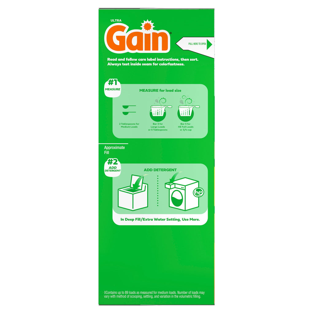 Gain Powder Laundry Detergent, Island Fresh Scent, 82 oz, 89 Loads