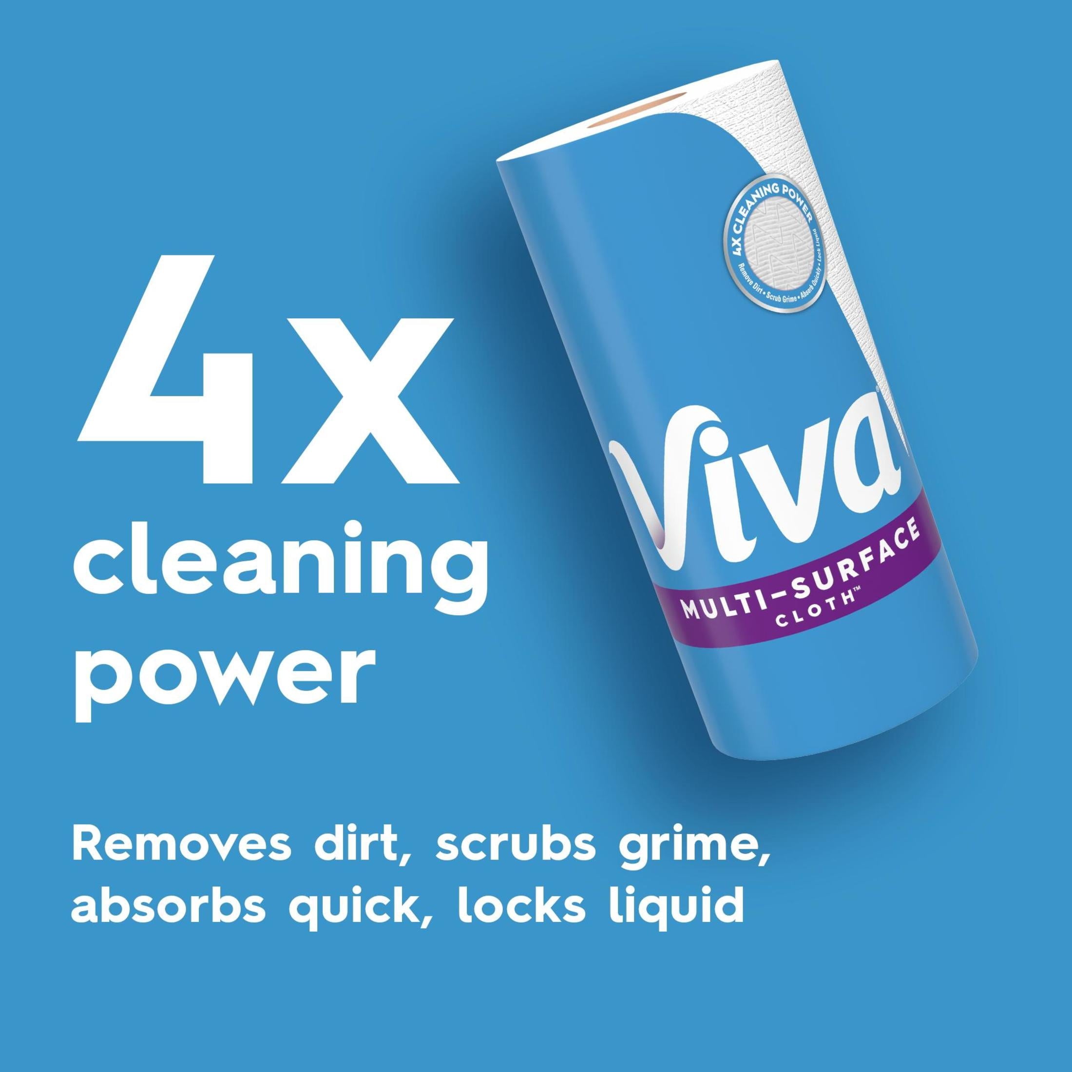 Viva Multi-Surface Cloth Paper Towels, 6 Triple Rolls, 165 Sheets per Roll