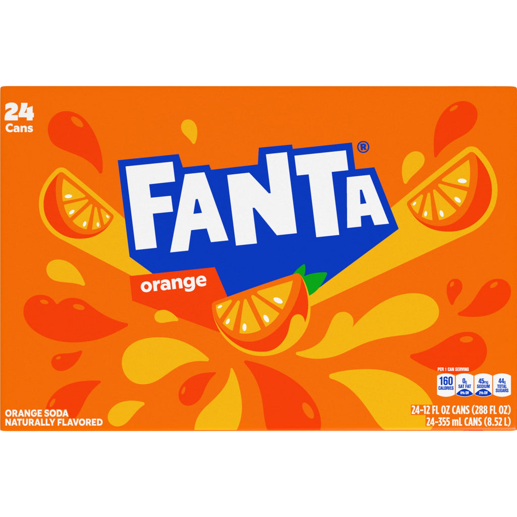Fanta Orange Soda Pop Cans, 12 fl oz, 24 Pack