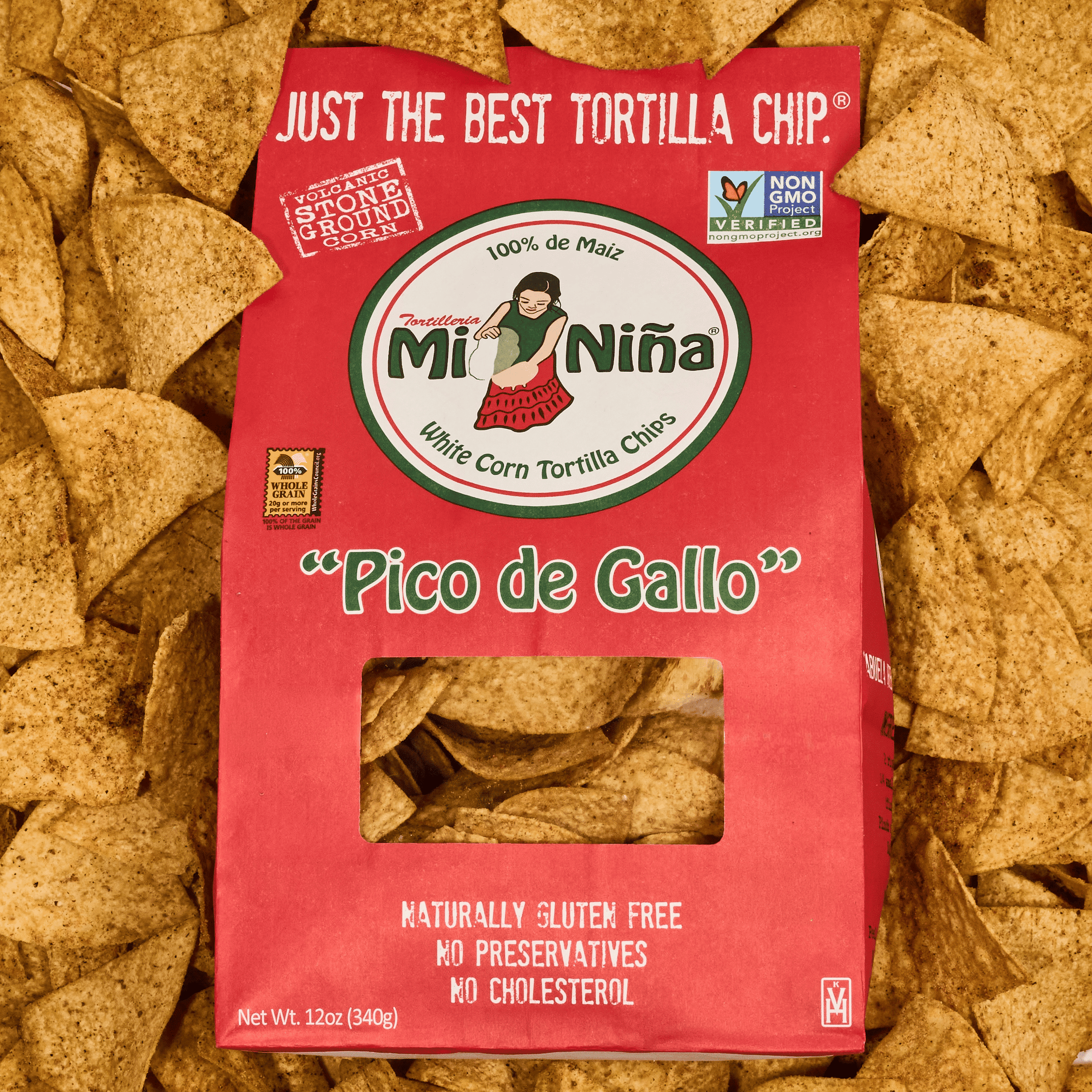 Mi Nina Pico de Gallo Tortilla Chips, 12oz Bag