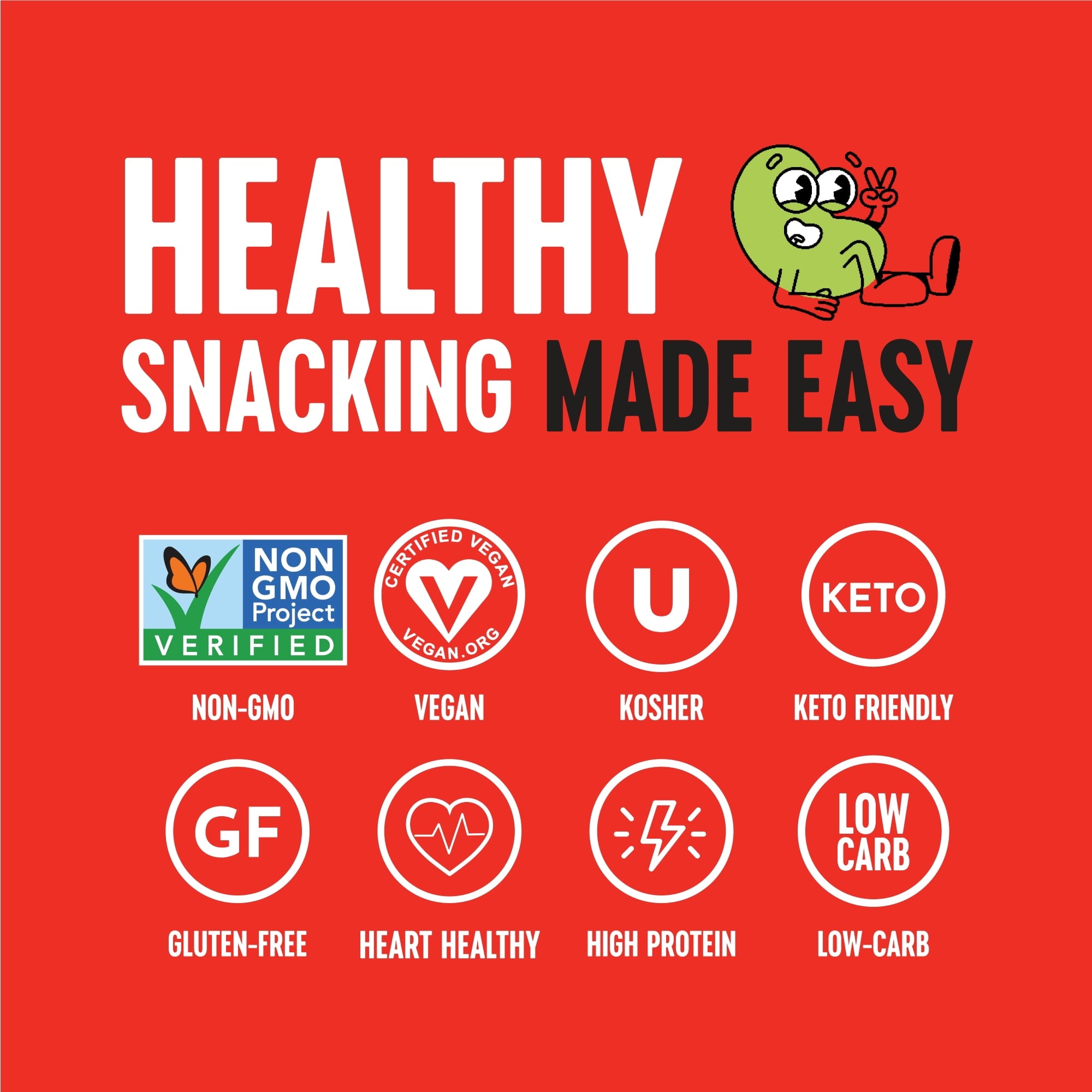 The Only Bean Crunchy Roasted Edamame Snack (Sriracha), High Protein Snacks (13g) Healthy Protein Chips, Keto Friendly Food (2g Net), Plant-Based Vegan Snacks, Office Snacks, Spicy Snack, 4oz 3 Pack