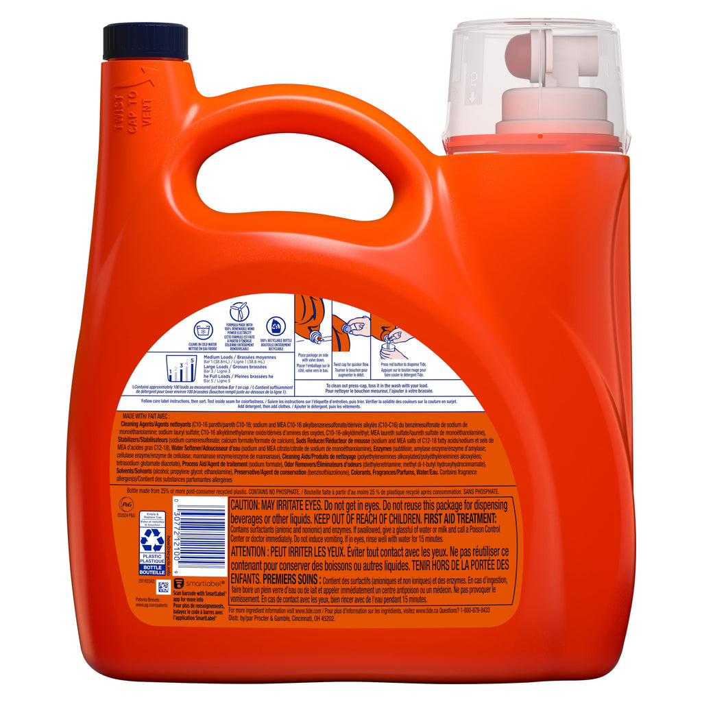 Tide Liquid Laundry Detergent, Original Scent, 132 fl oz, 100 Loads