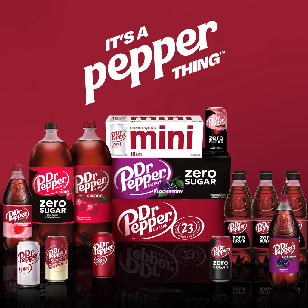 Dr Pepper & Cream Zero Sugar Soda Pop, 12 fl oz, 12 Pack Cans