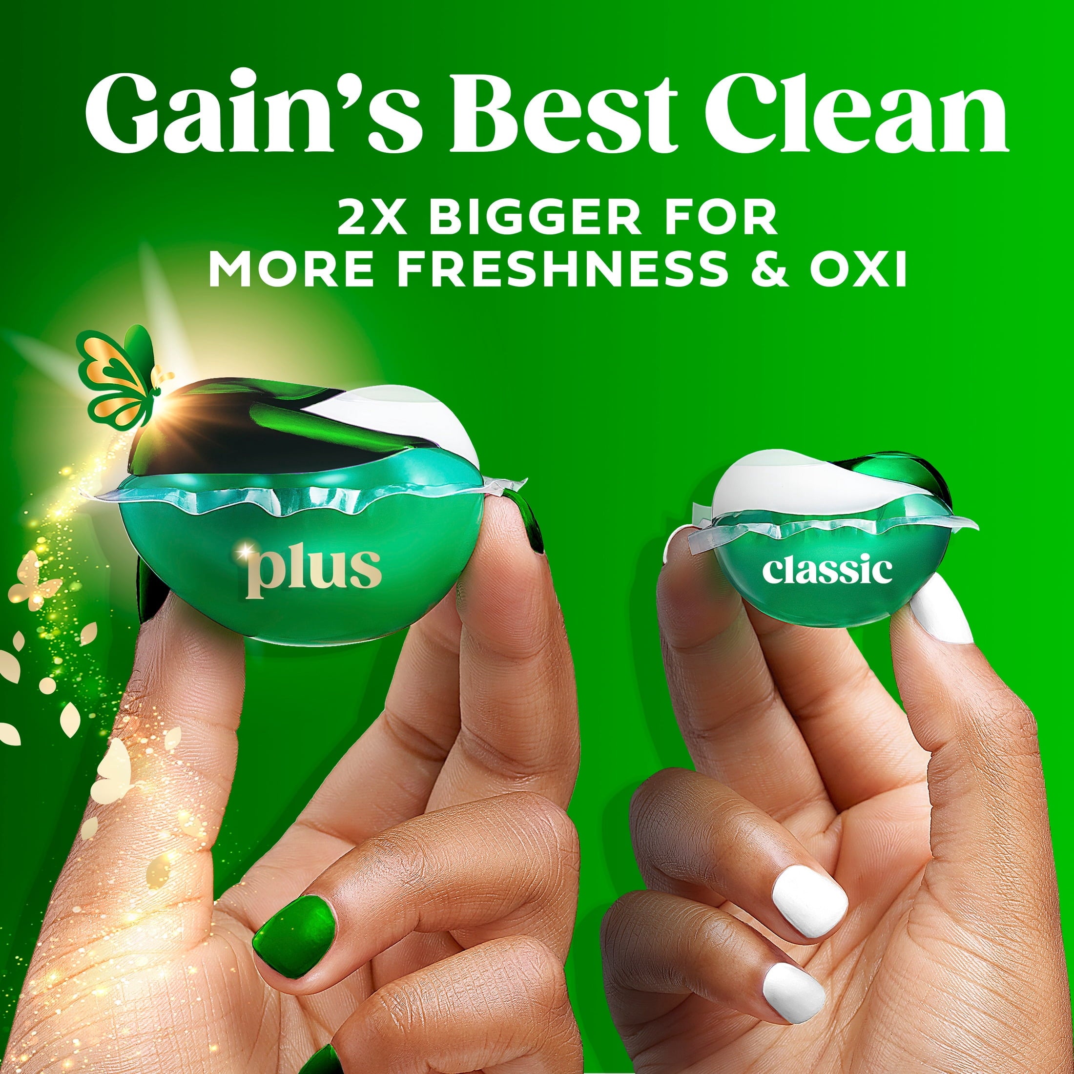 Gain Plus Flings Laundry Detergent Liquid Washing Pacs, Gain's Best All-In-One Clean, Original Scent, 18 Count