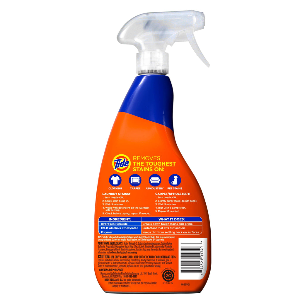 Tide +Ultra Oxi All-Fabric Laundry Stain Remover Spray, 22 fl oz