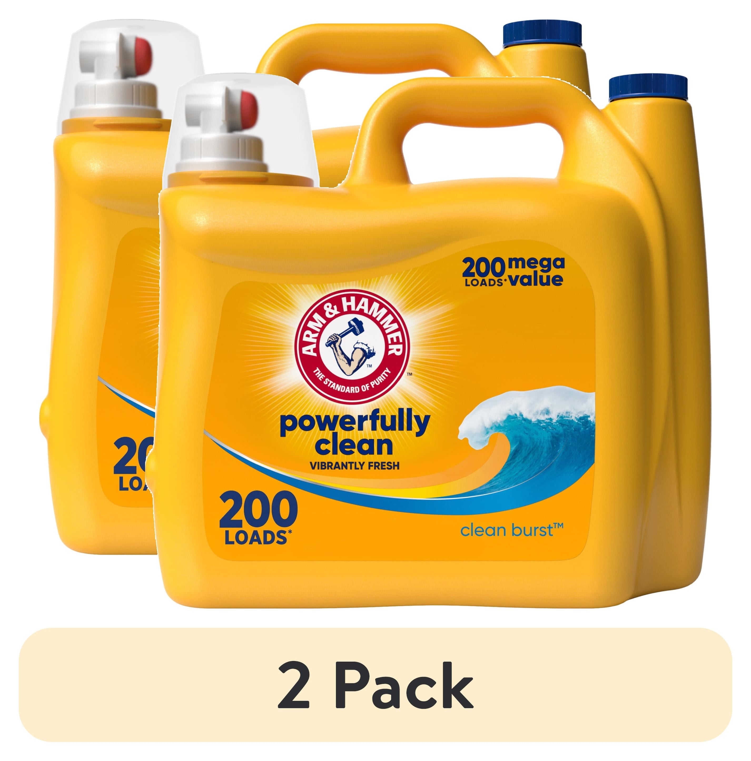 ARM & HAMMER Powerfully Clean Liquid Laundry Detergent Soap, Clean Burst, 200 fl oz, 200 Loads