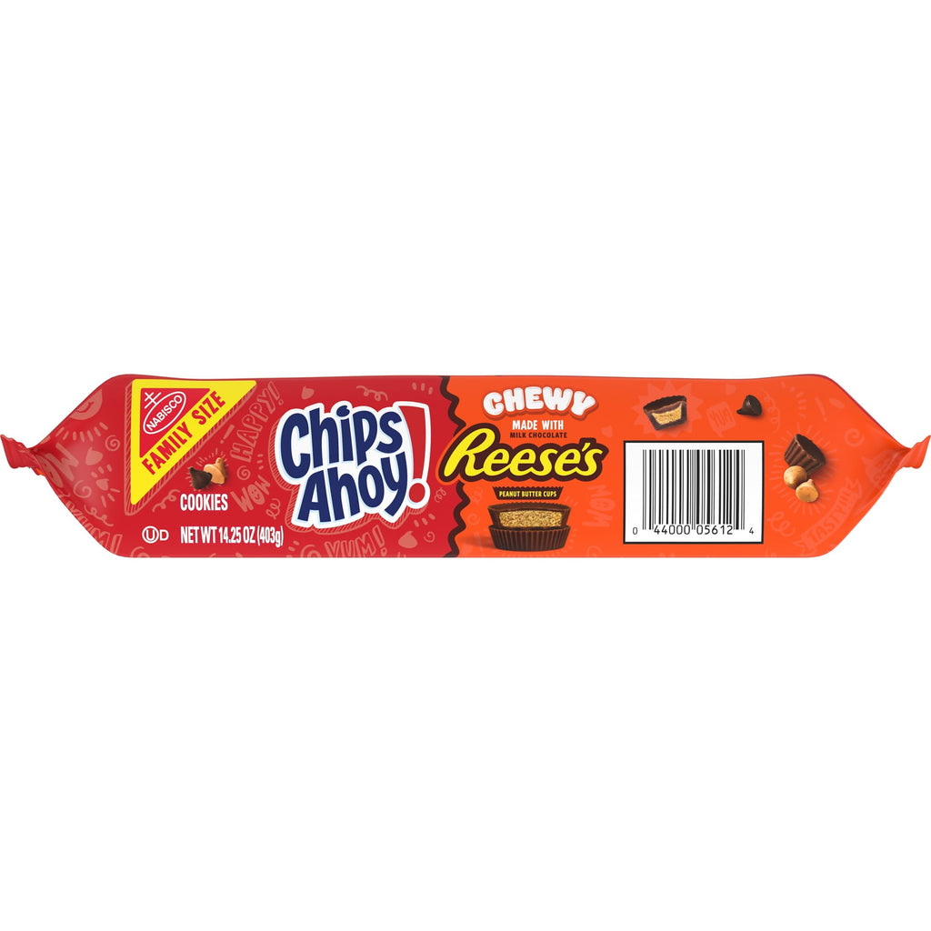CHIPS AHOY! Chewy Chocolate Chip Cookies with Reese's Peanut Butter Cups, Family Size, 14.25 oz