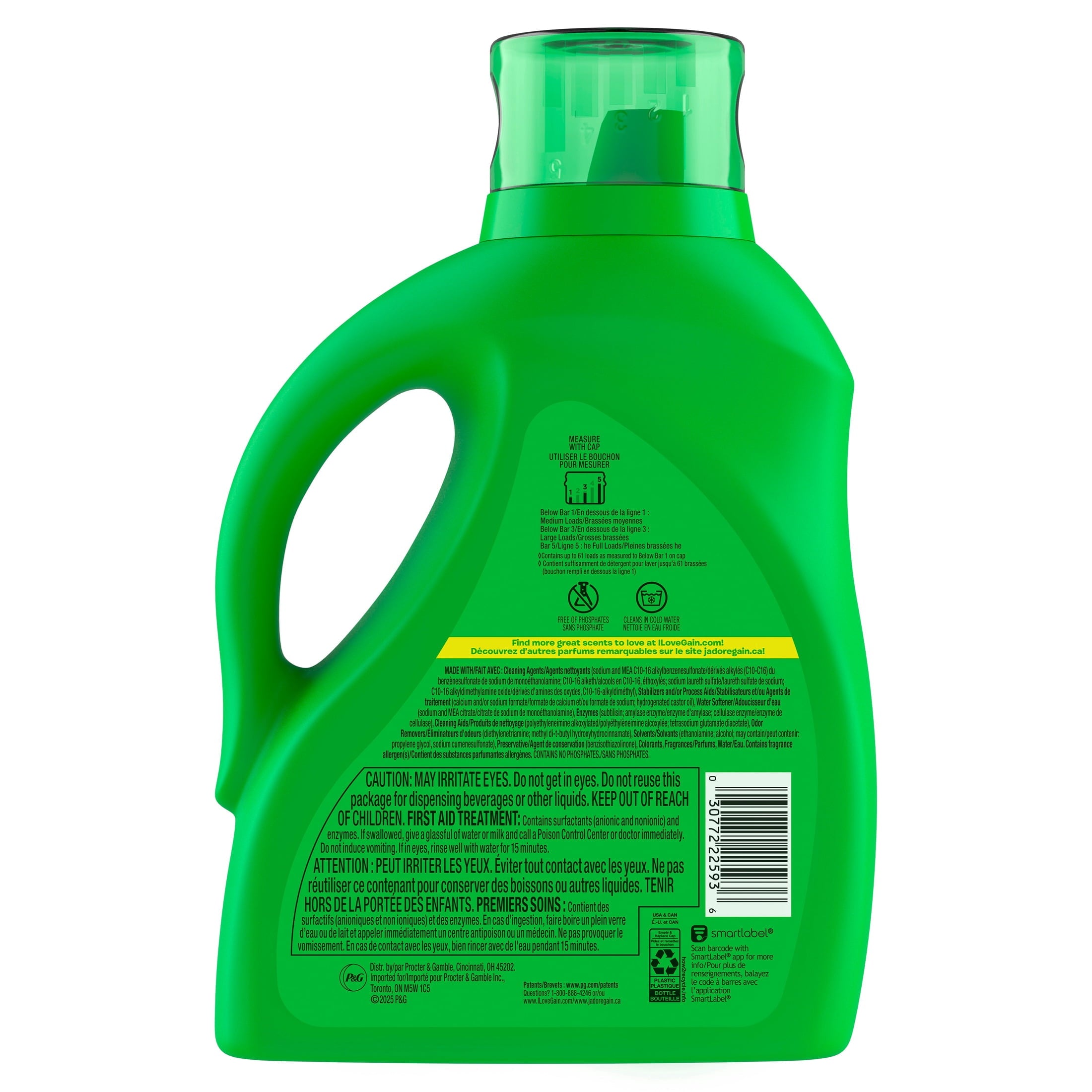 (2 pack) Gain Laundry Detergent Liquid, Now with Odor Defense, Original Scent, 81 fl oz, 61 Loads