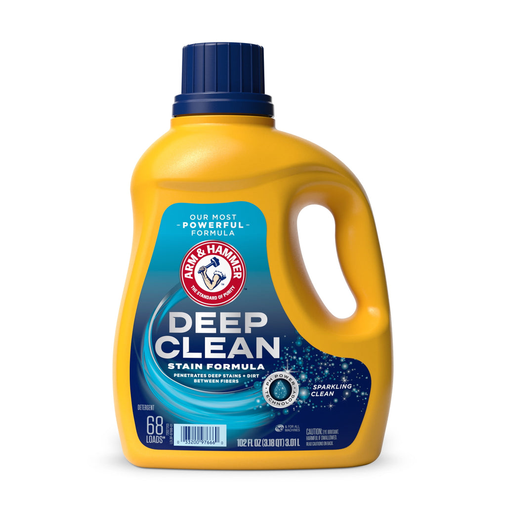 ARM & HAMMER Deep Clean OxiClean Max Force Laundry Detergent, Sparkling Clean, 102 fl oz, 68 Loads