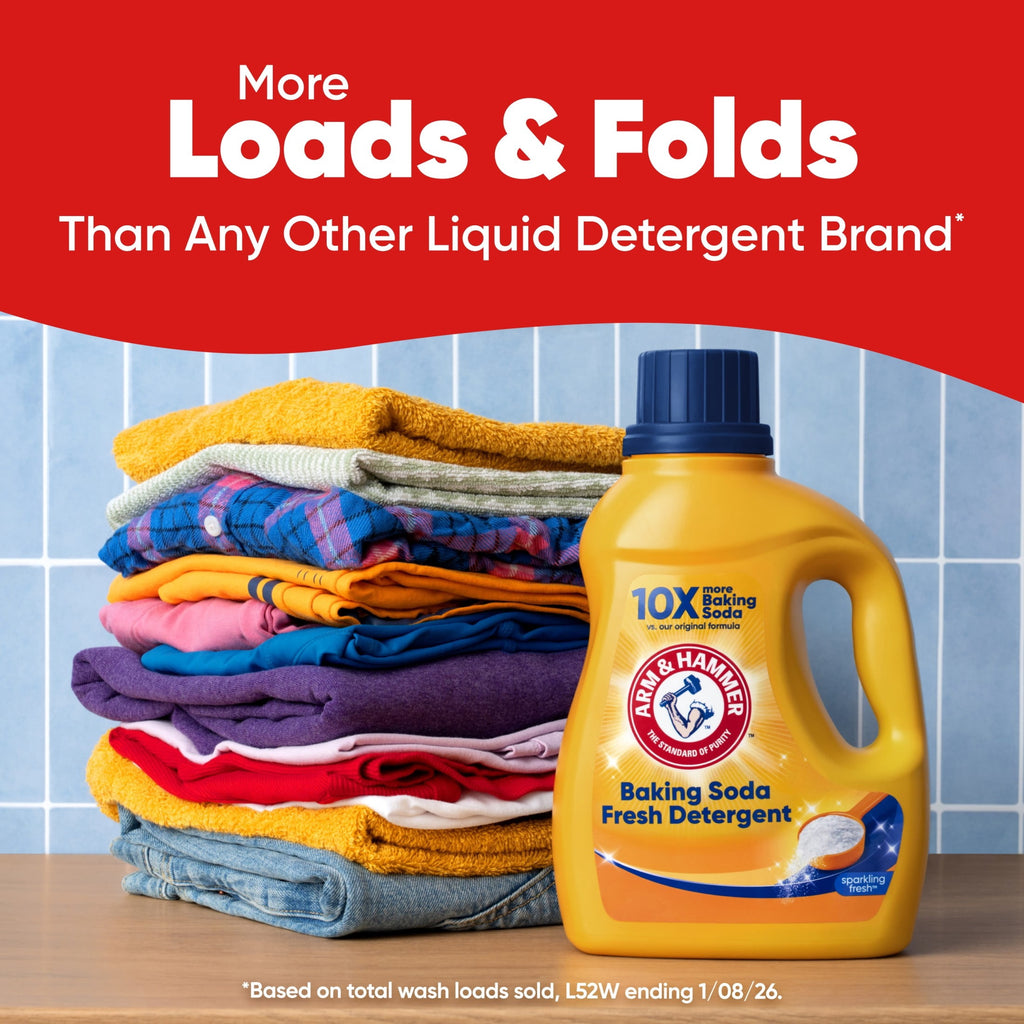 ARM & HAMMER Baking Soda Fresh Liquid Laundry Detergent, 110 Fl Oz 110 Loads