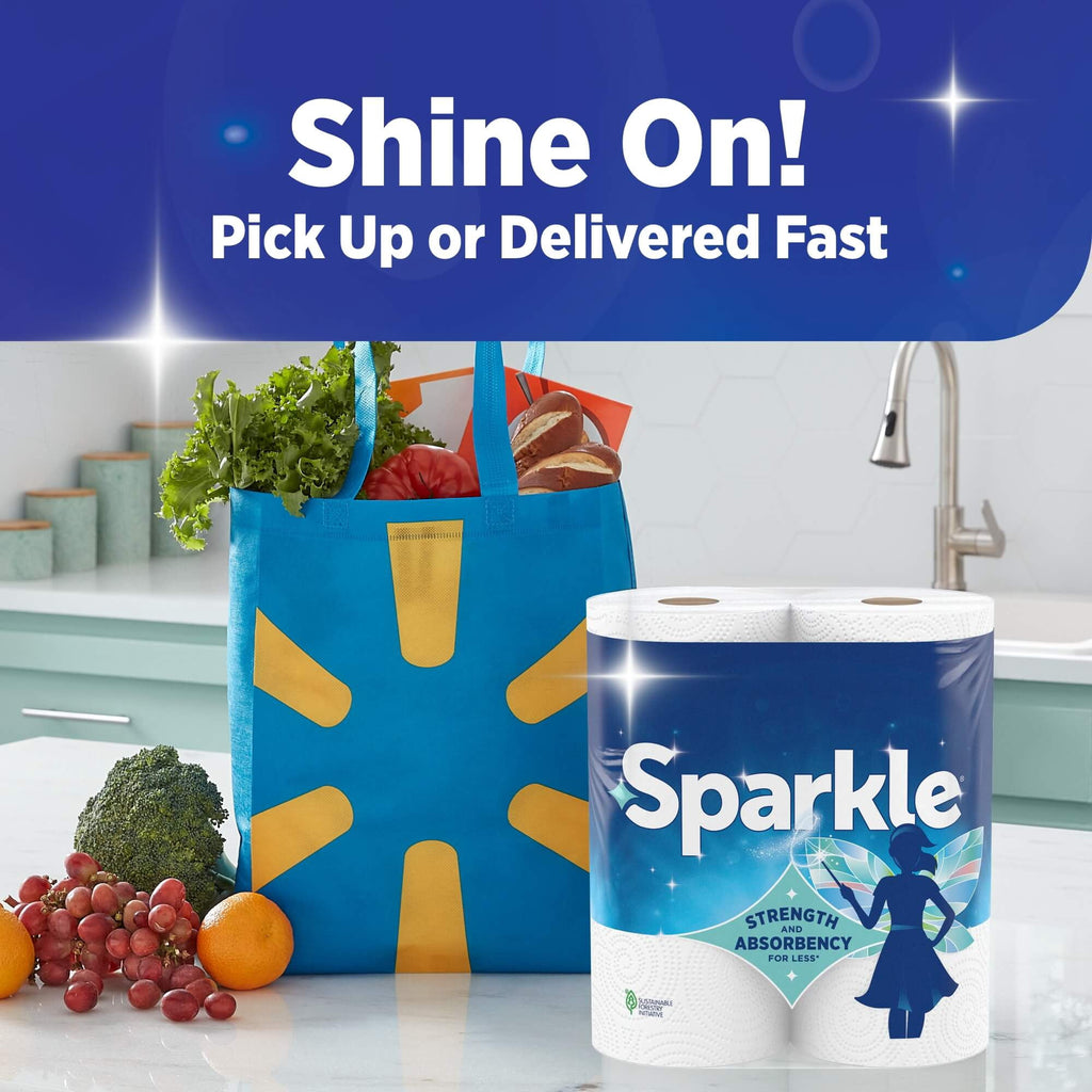 Sparkle Tear-A-Square Paper Towels, 3 Triple Rolls, 165 Sheets per Roll