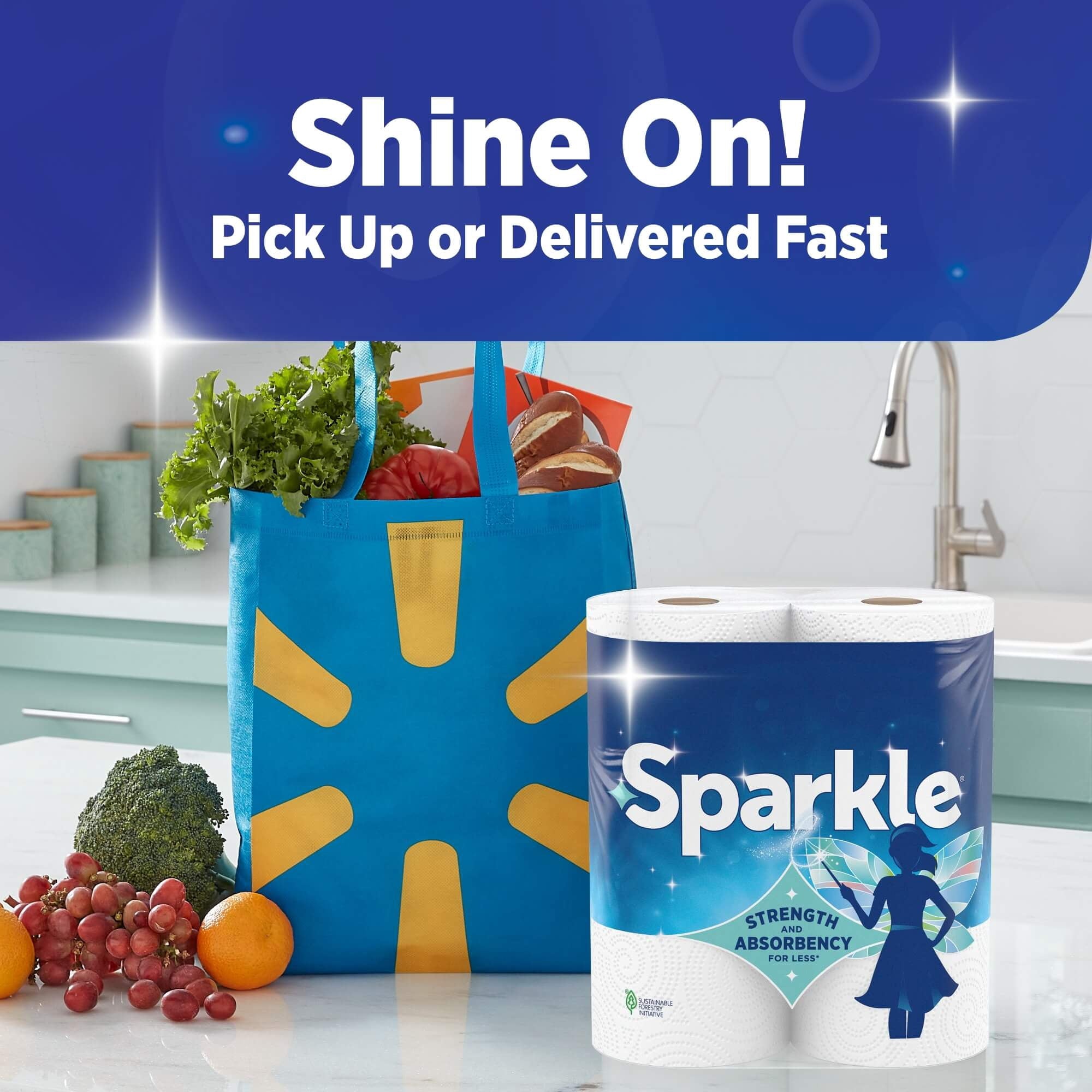 Sparkle Pick-a-Size Paper Towels, Limited Edition Summer Design, 2 Double Roll