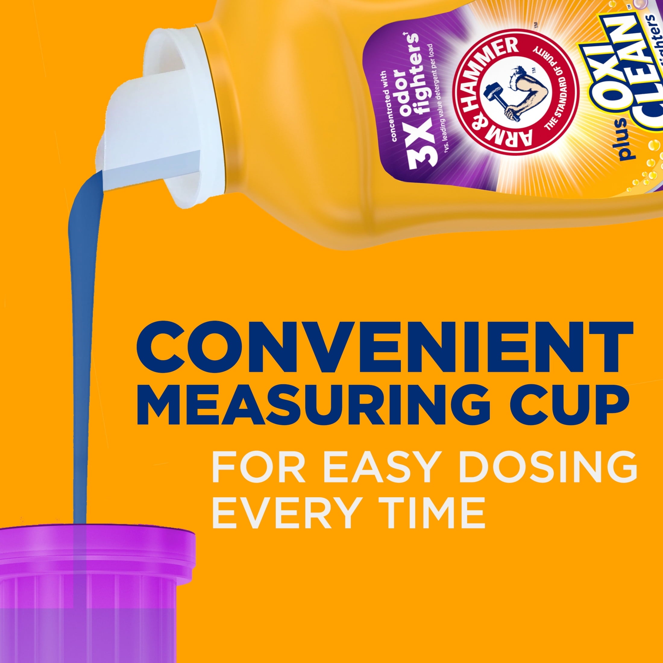 ARM & HAMMER Plus OxiClean Odor Blasters Fresh Burst, Liquid Laundry Detergent, 128 Loads