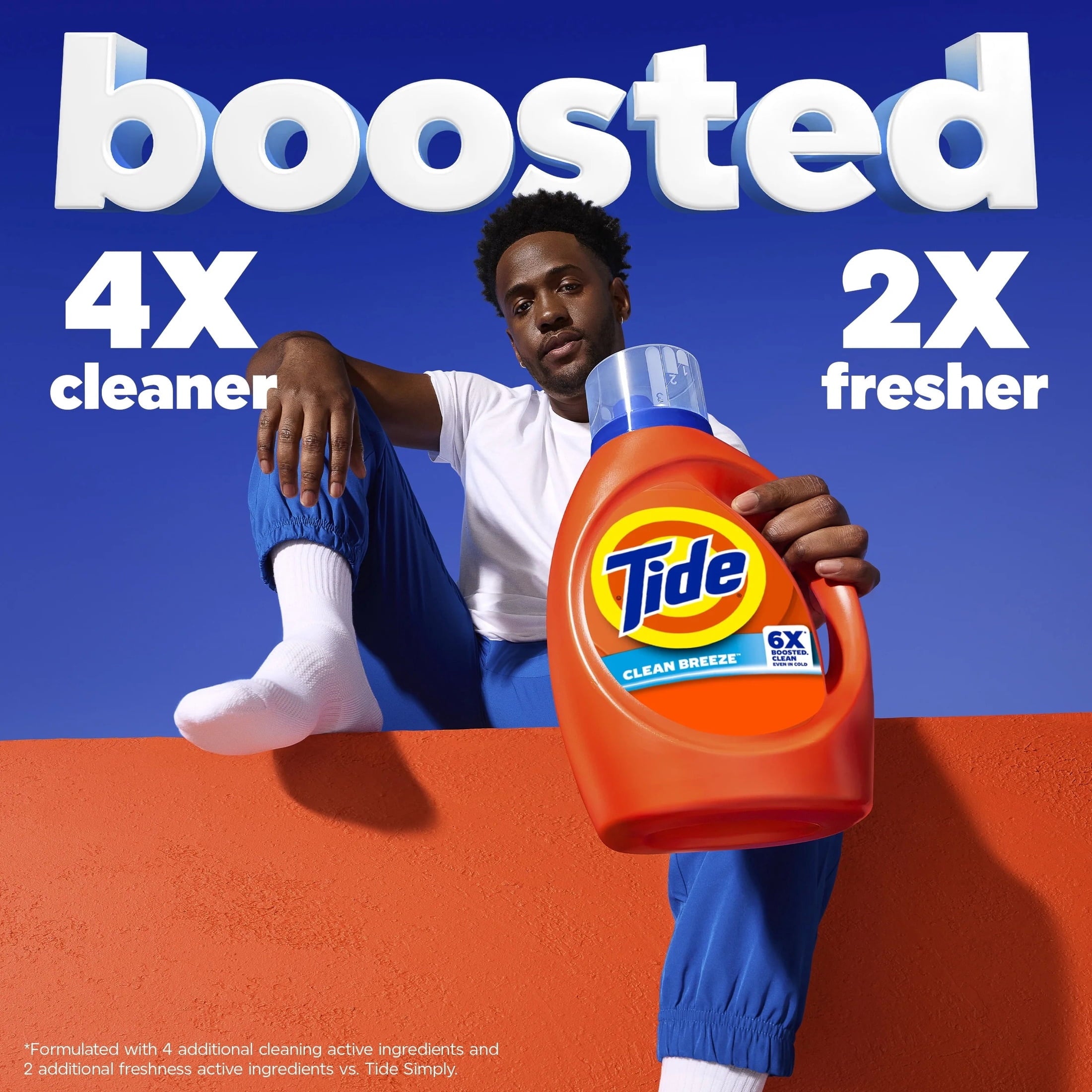 Tide Laundry Detergent Liquid, Clean Breeze Scent, 64 Loads, 80 fl oz, Works on 100% of Common Stains