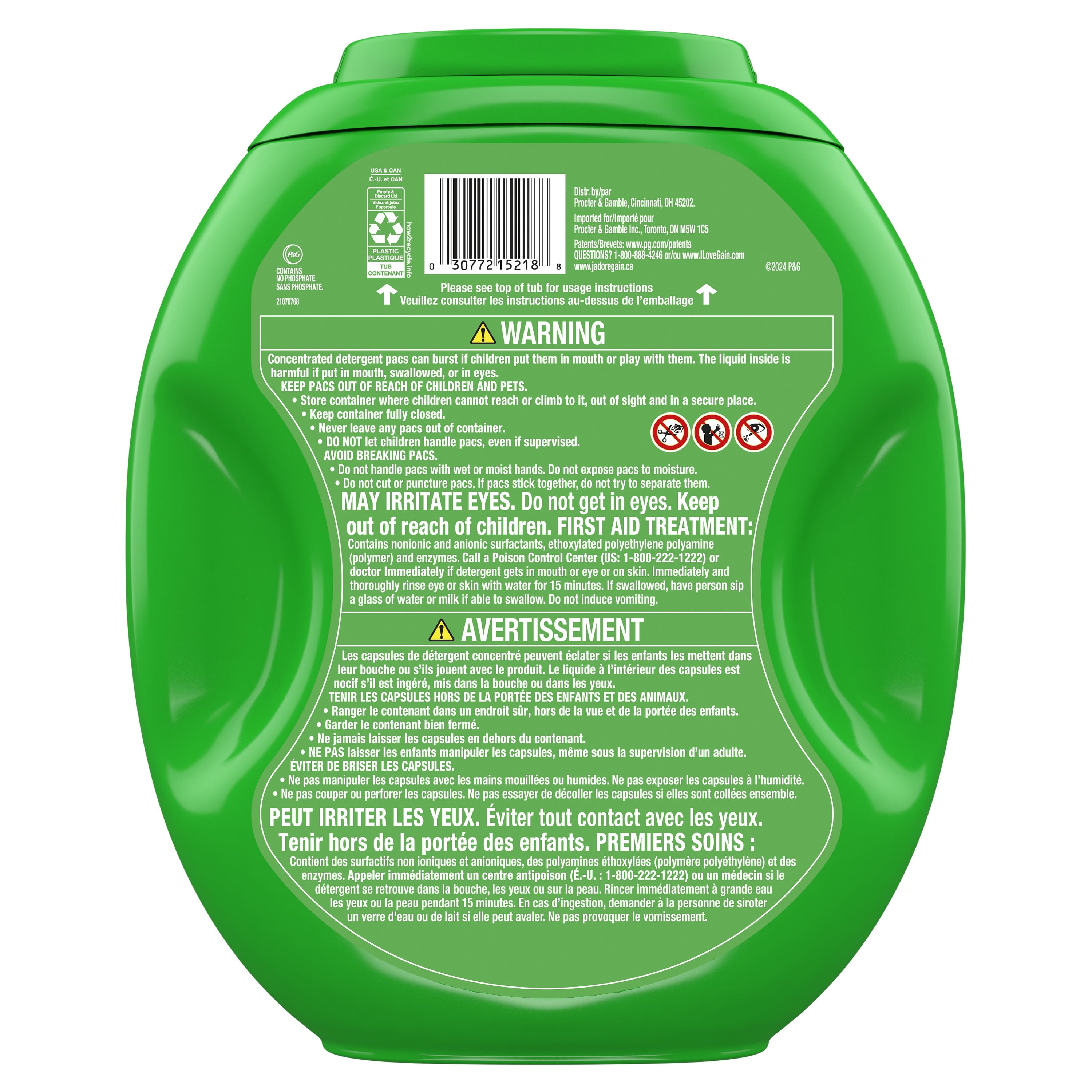 Gain Flings Laundry Detergent Pacs with Odor Defense, Super Fresh Blast Scent, 102 Count