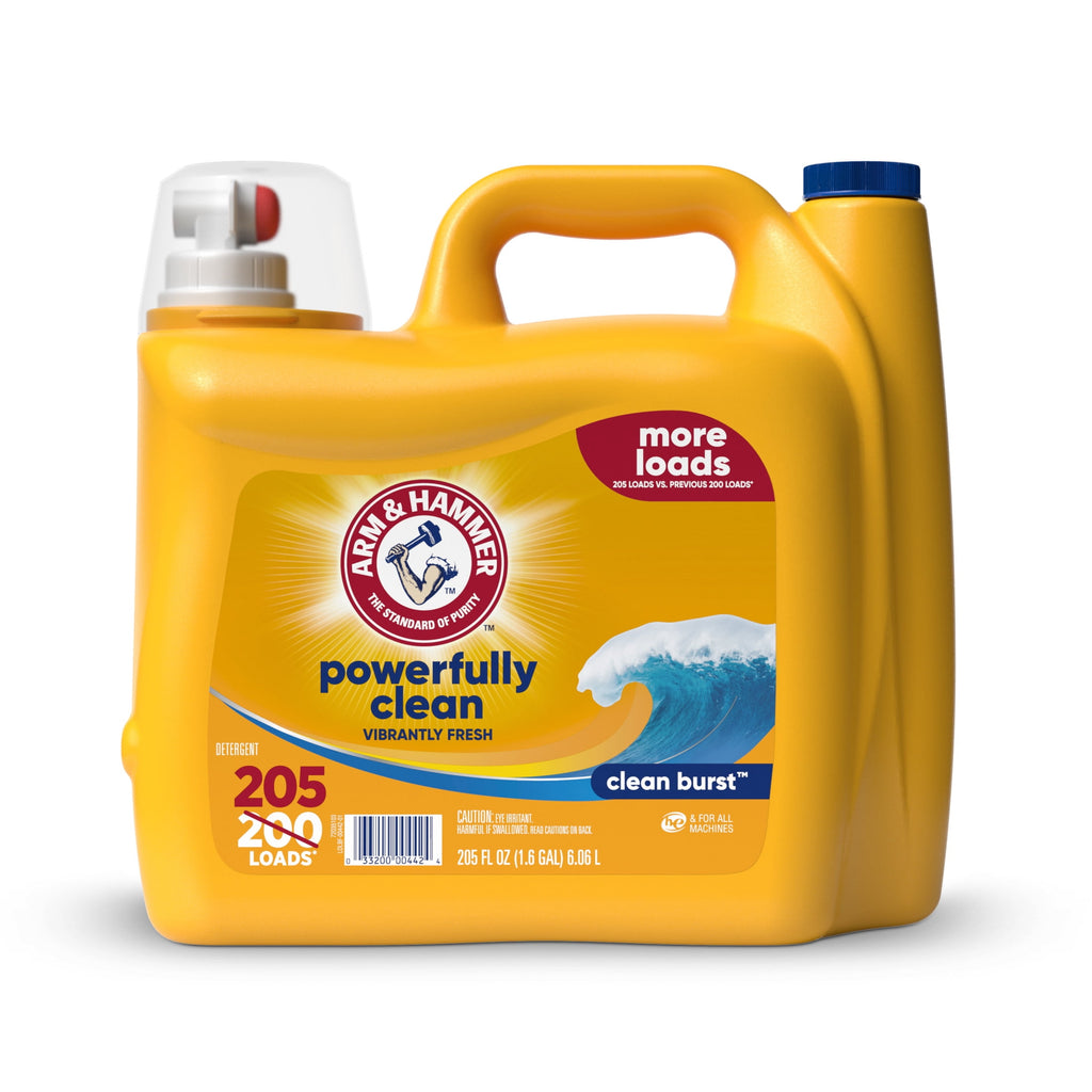 ARM & HAMMER Laundry Detergent Liquid, Clean Burst, 5 Extra Loads, 205 fl oz, 205 Loads