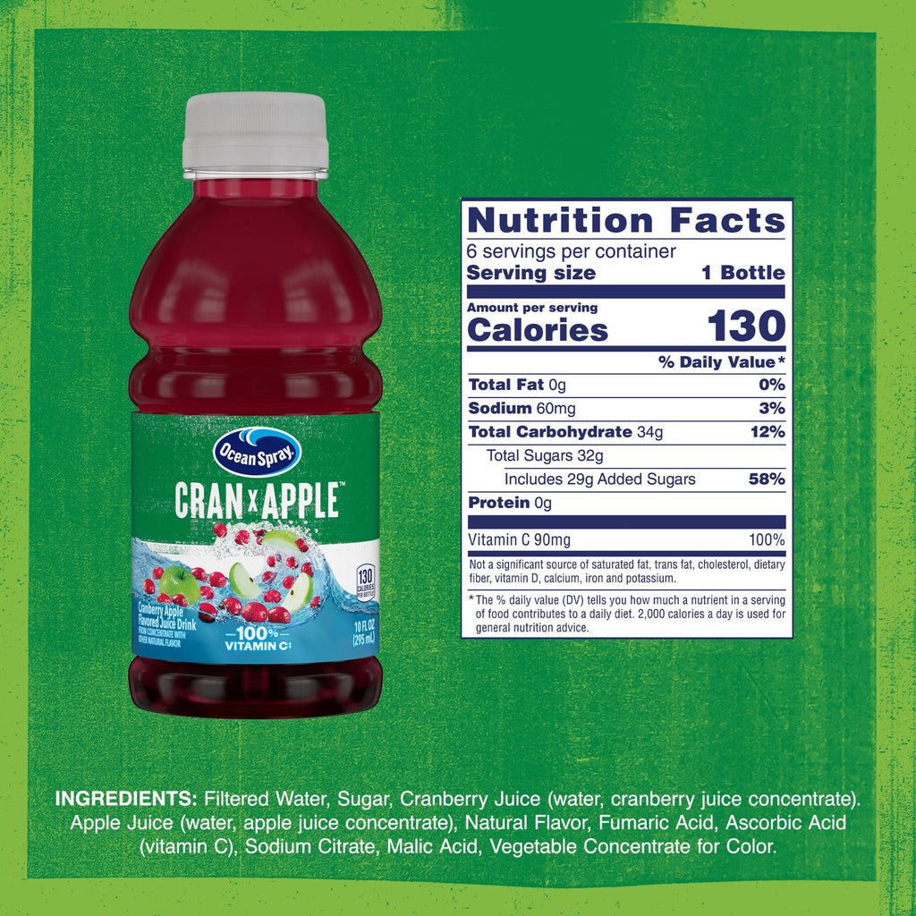 Ocean Spray® Cran-Apple™ Cranberry Apple Juice Drinks, 10 fl oz Bottles, 6 Count