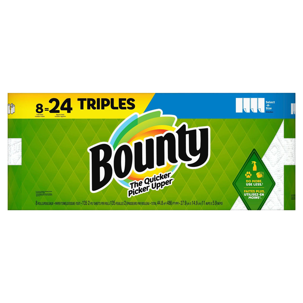 Bounty Paper Towels Select-a-Size, 8 Triple Rolls