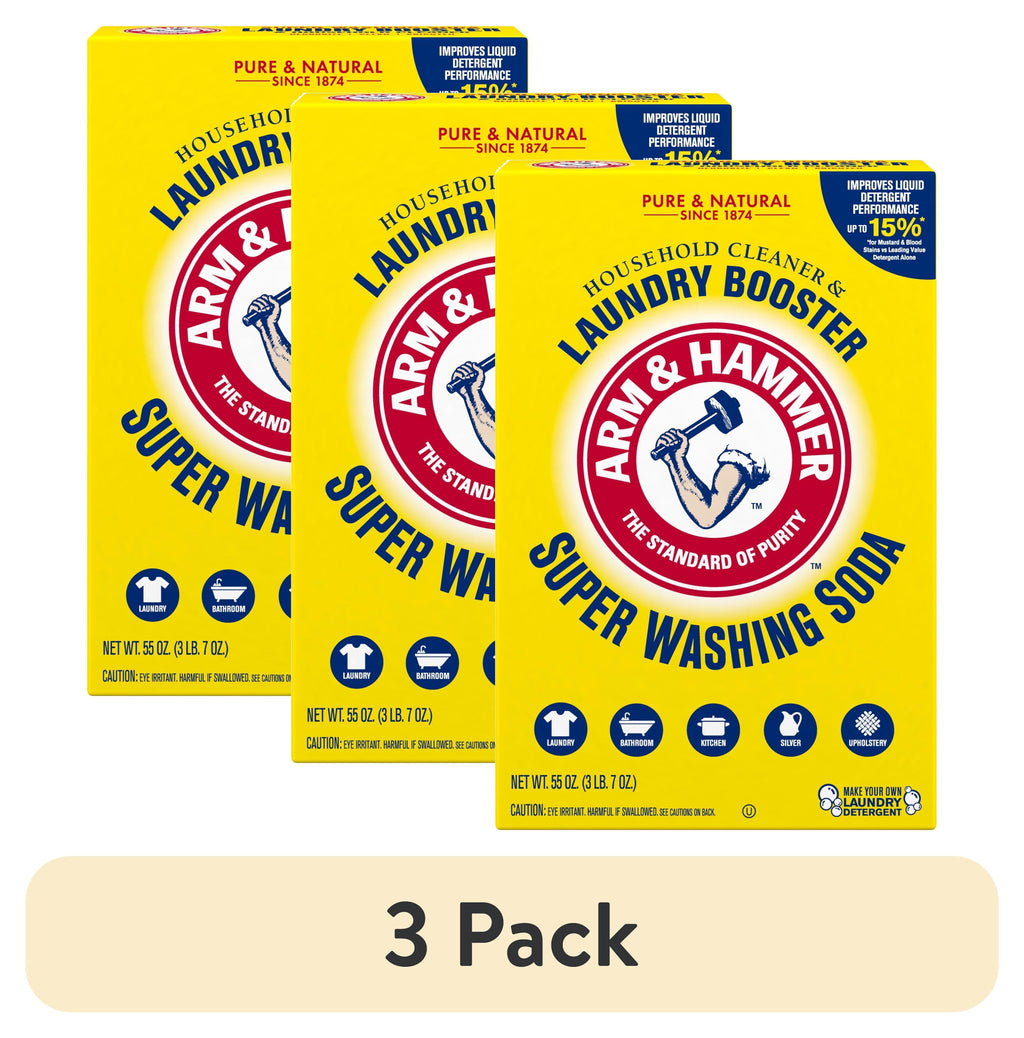 ARM & HAMMER Super Washing Soda Powder Laundry Detergent Booster & Household Cleaner, 55 oz