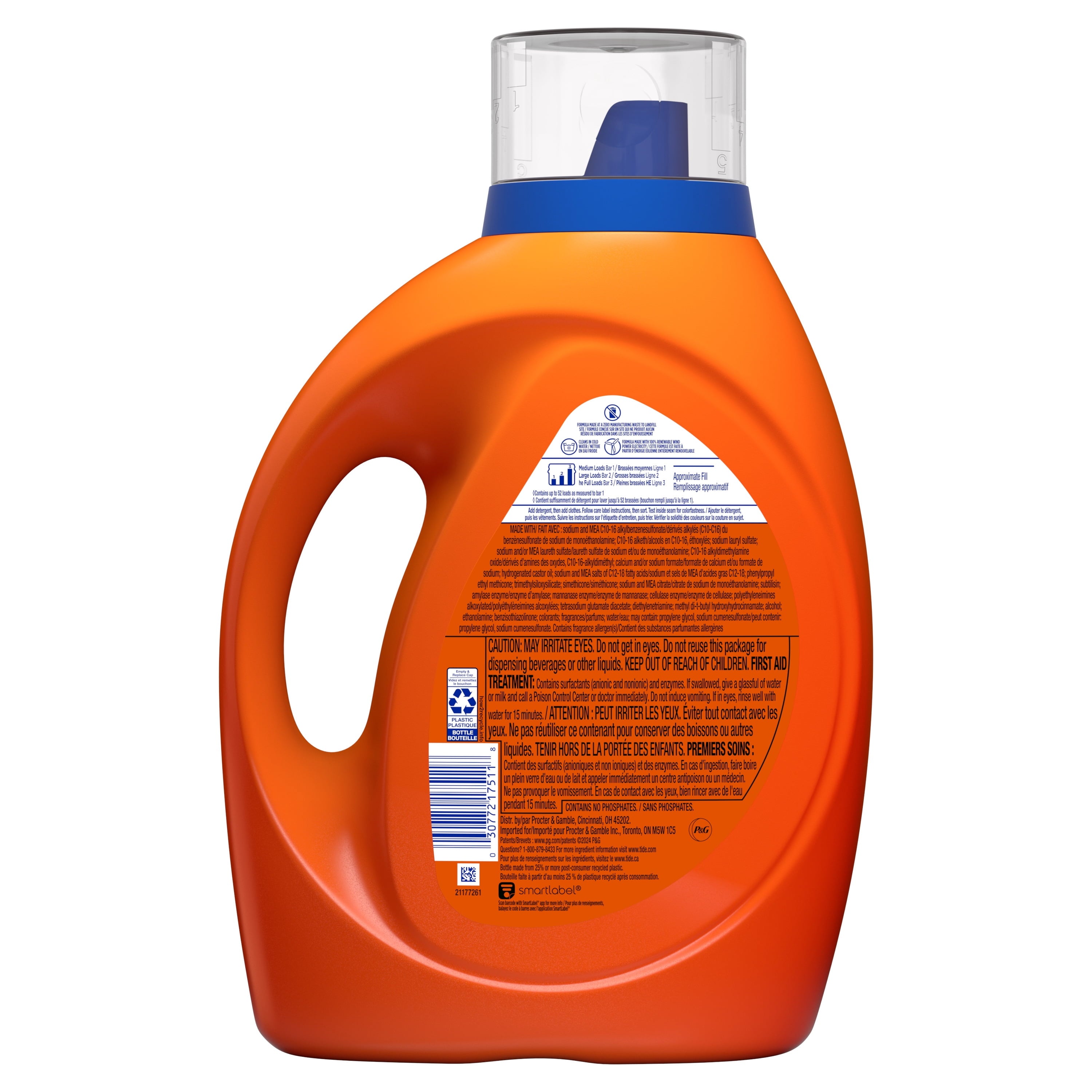 Tide Ultra Hygienic Clean Liquid Laundry Detergent, Original Scent, 117 fl oz, 83 Loads
