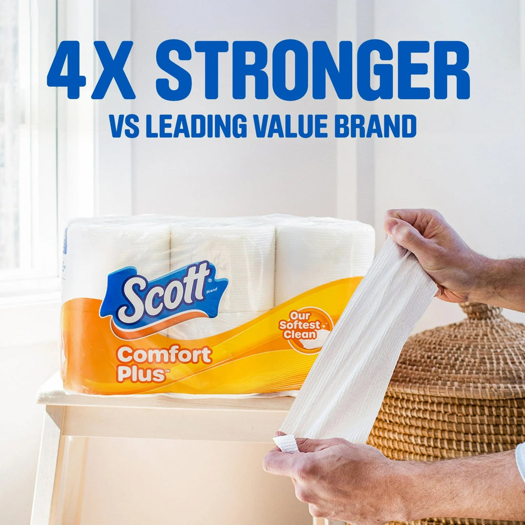 Scott ComfortPlus Toilet Paper, 12 Mega Rolls