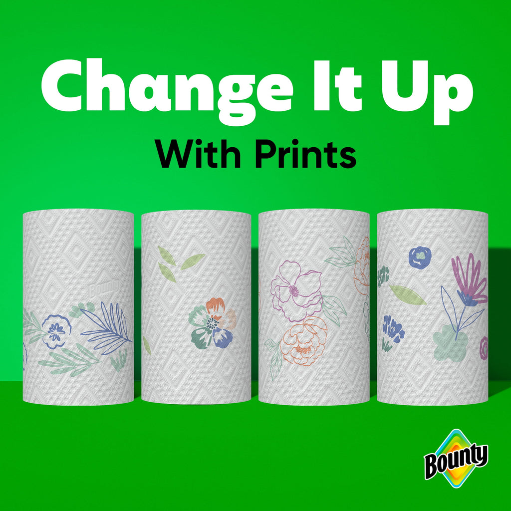 Bounty Paper Towels Select-A-Size Print, 2 Triple Rolls, 123 Sheets per Roll