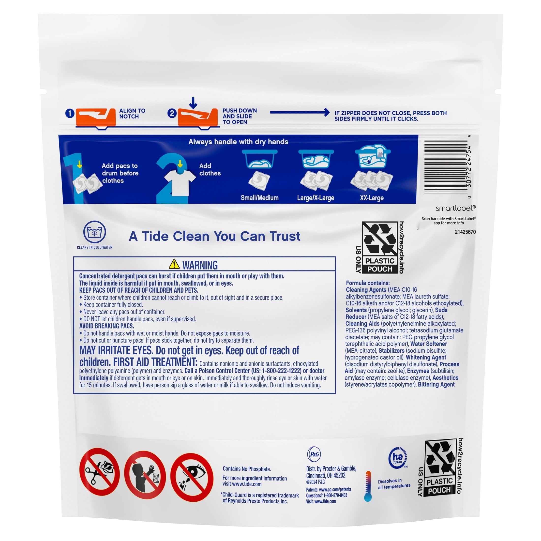 Tide PODS Free & Gentle laundry detergent, 102 ct, Trusted, gentle laundry detergent pods, 100% free of irritating residues: no added dyes and perfumes