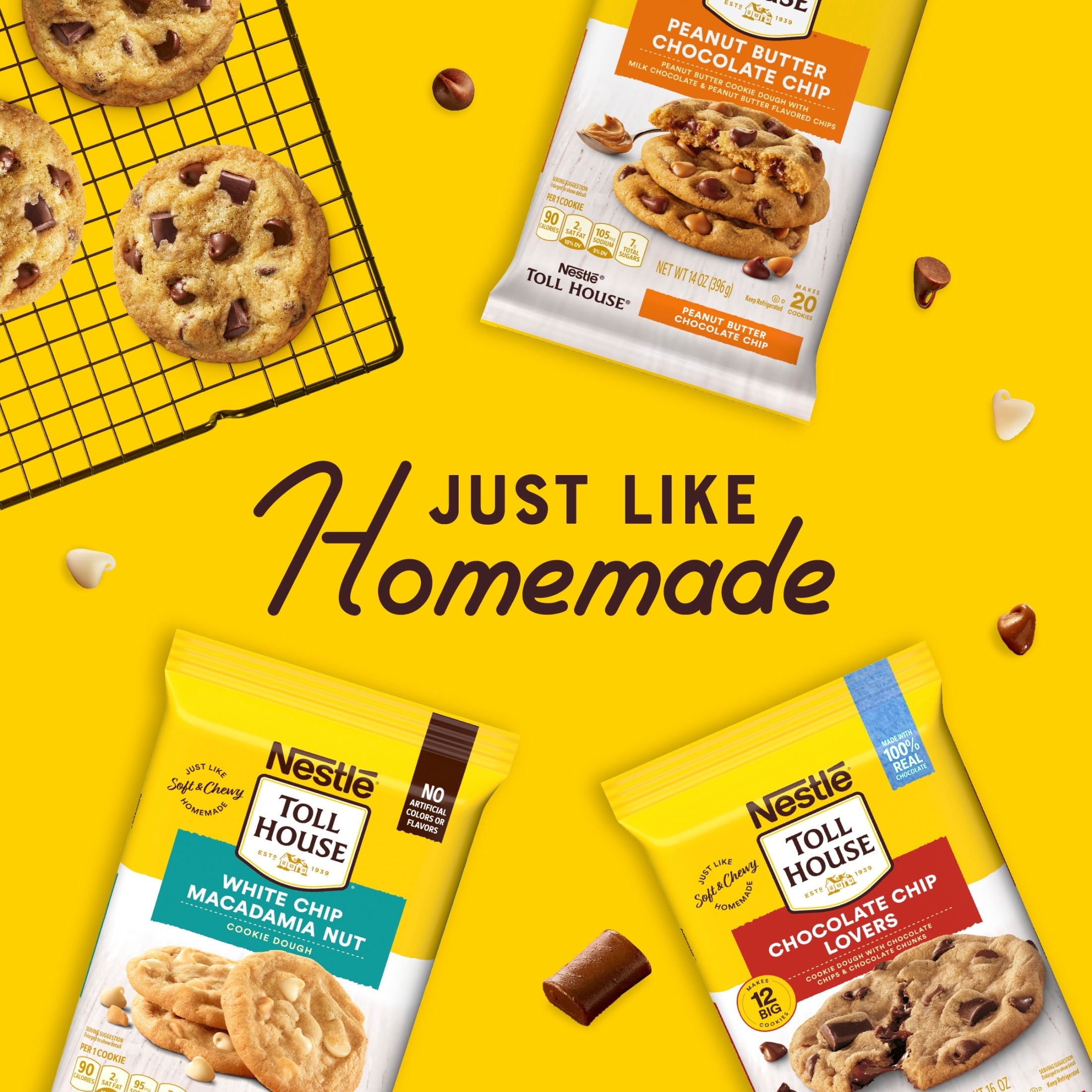 Nestle Toll House Chocolate Chip Lovers Cookie Dough, Makes 12 Cookies, 16 oz