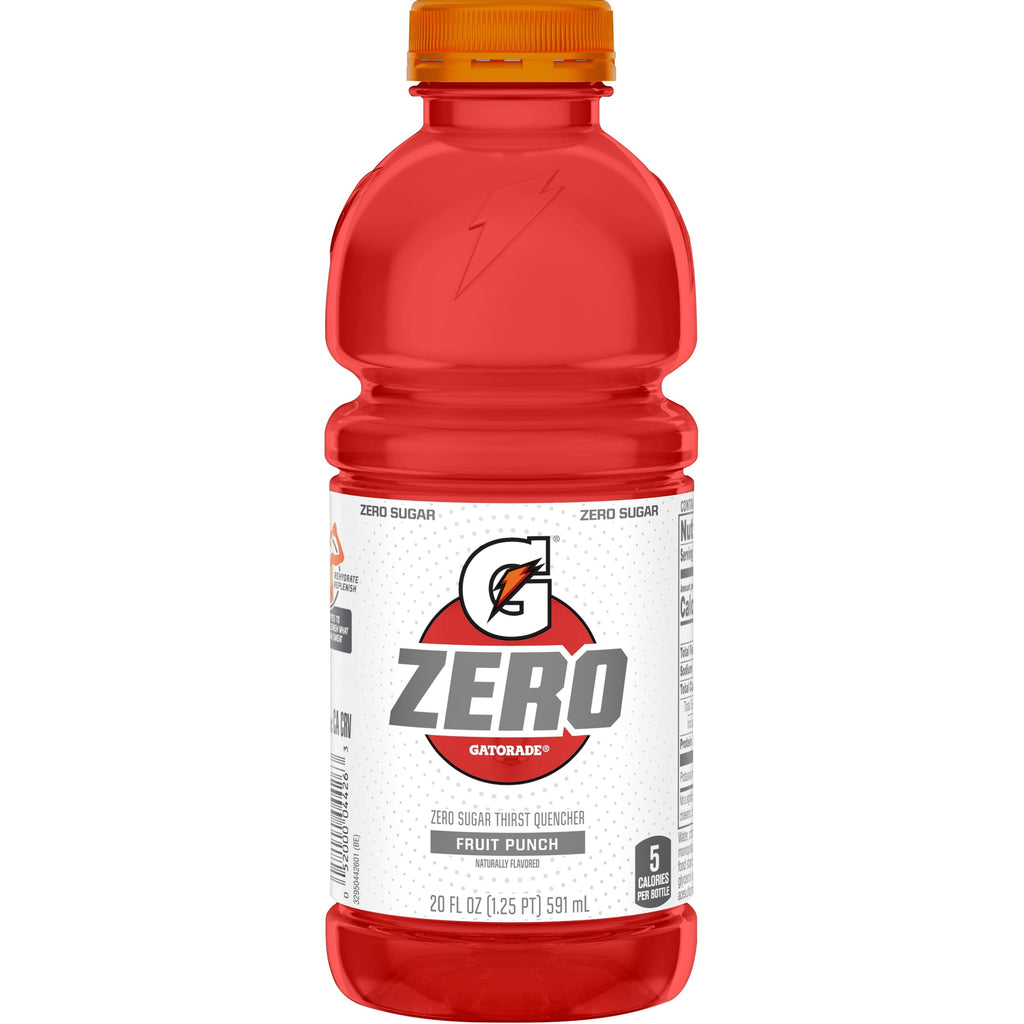 Gatorade Zero Sugar Thirst Quencher Glacier Cherry Sports Drinks, 20 fl oz, 8 Count Bottles
