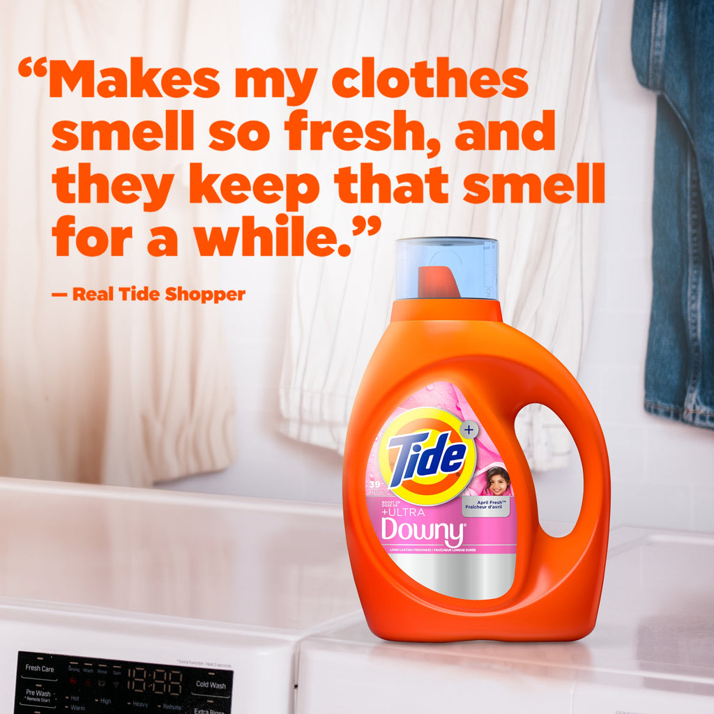 Tide Laundry Detergent Liquid Plus a Boost of Ultra Downy, April Fresh Scent, 117 fl oz, 83 Loads