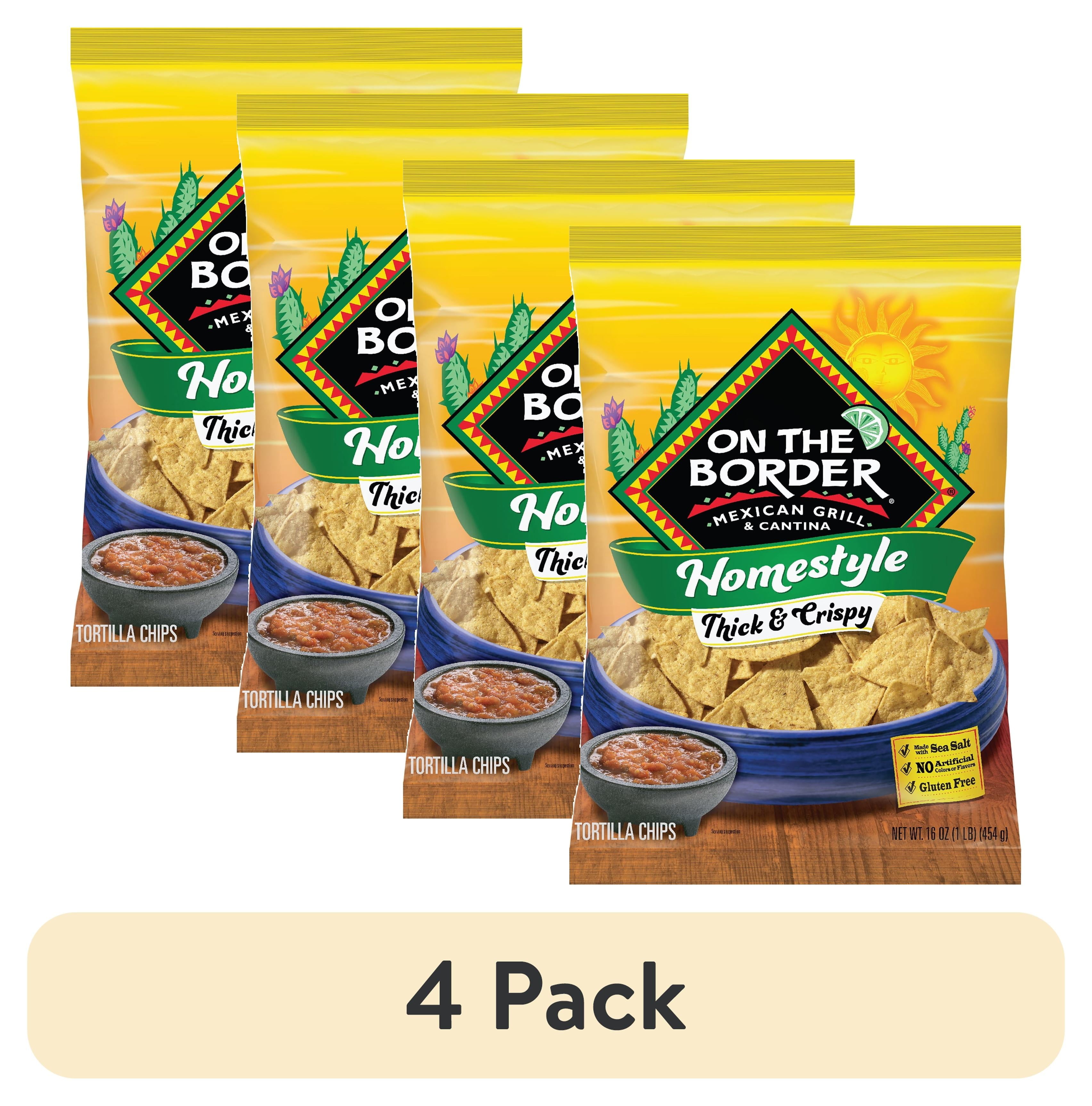 On The Border Homestyle Thick & Crispy Tortilla Chips, Gluten-Free, 16 oz Bag