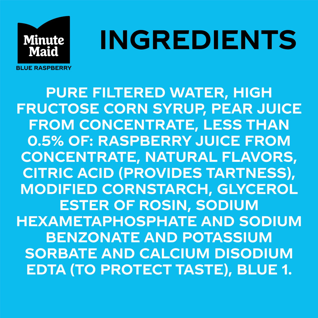 Minute Maid Blue Raspberry Juice Drink Bottle, 20 fl oz