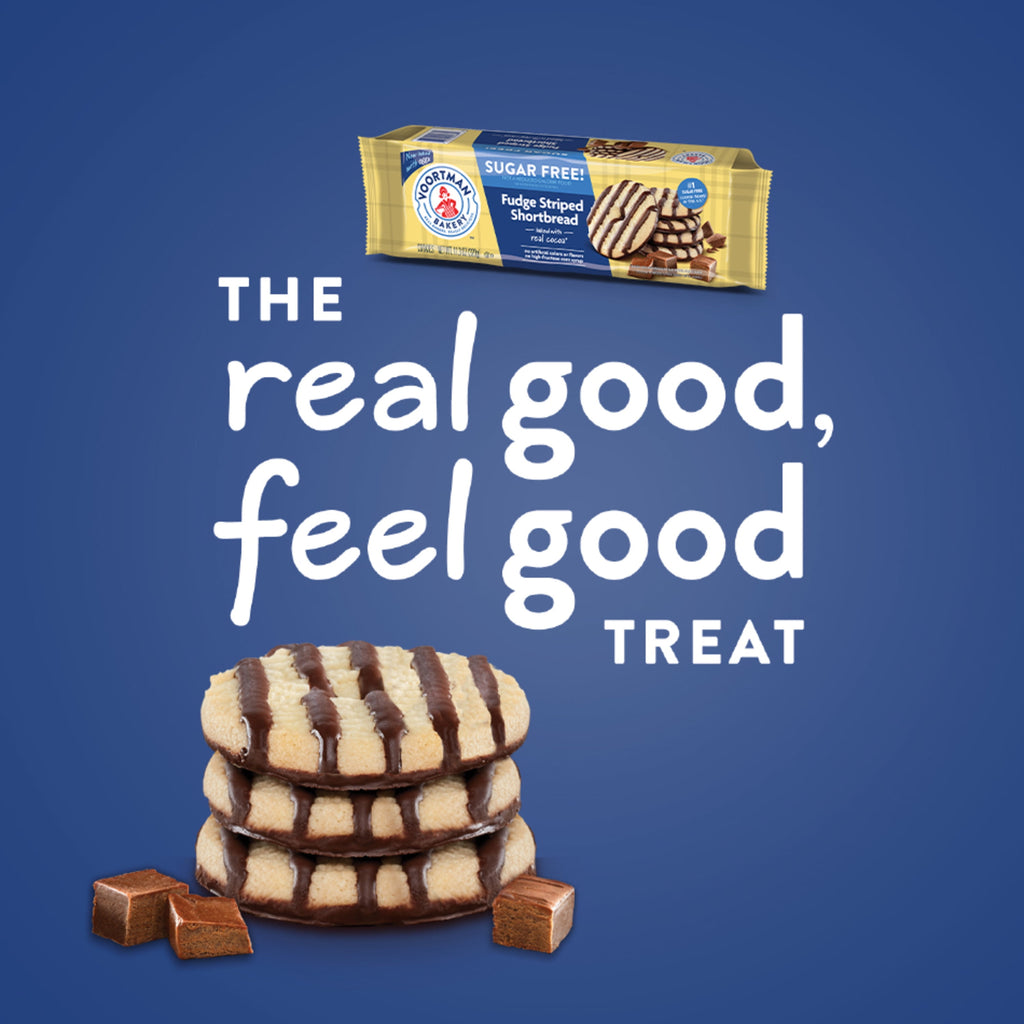 VOORTMAN Bakery Zero Sugar Fudge Striped Shortbread Cookies 11.3 oz
