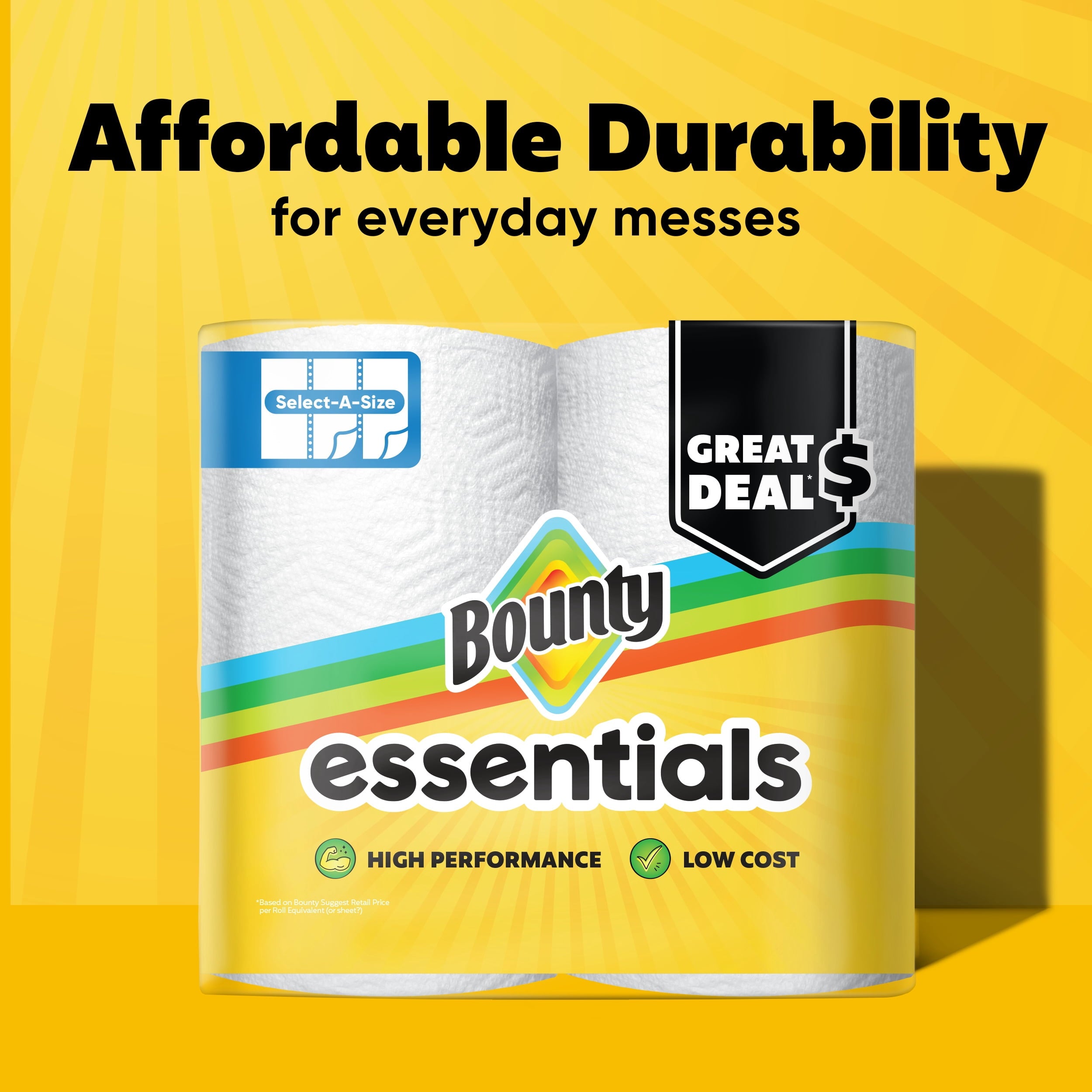 Bounty Essentials Paper Towels Select-a-Size, 6 Triple Rolls