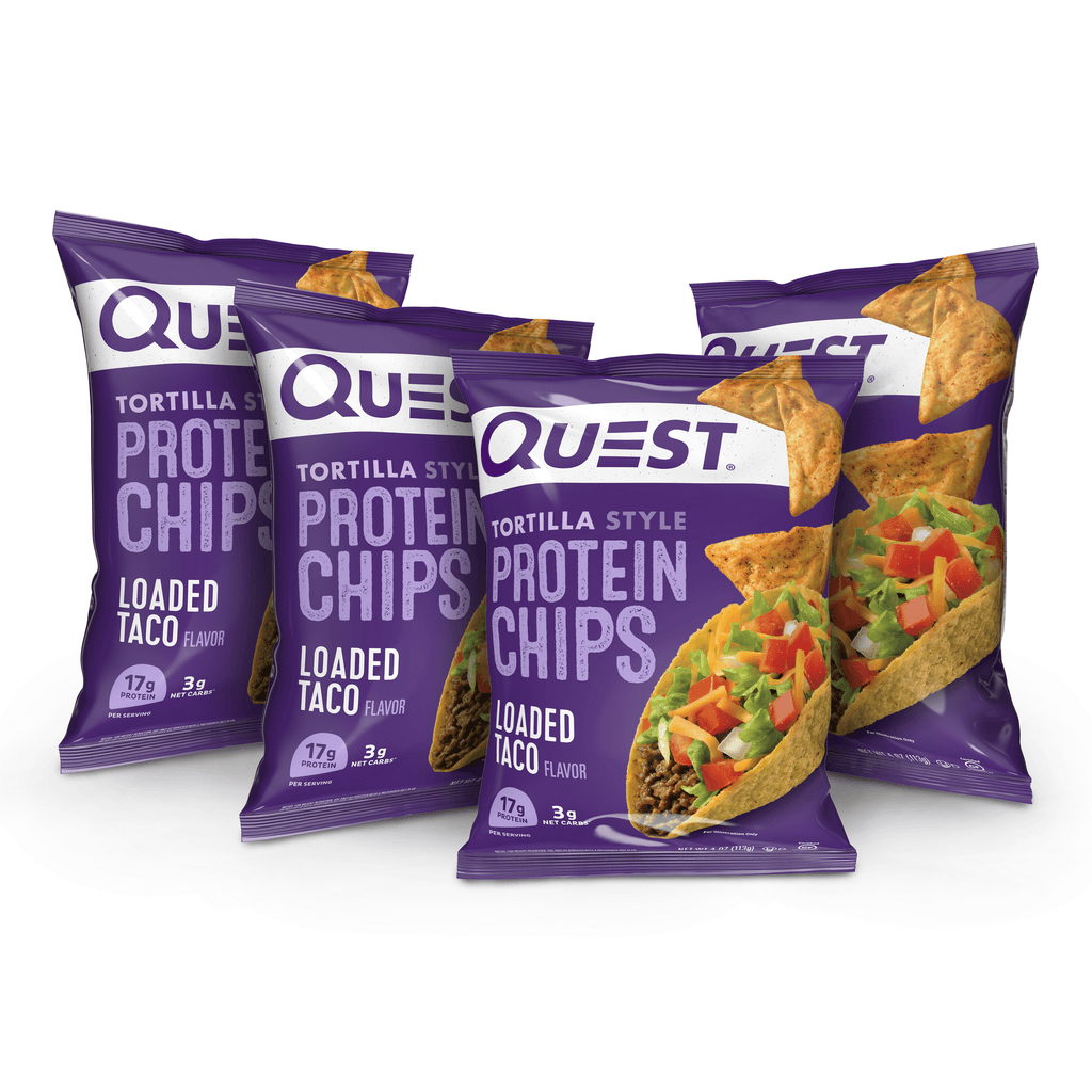 (2 pack) Quest Tortilla Style Protein Chips, Loaded Taco Flavor, Baked, Low Carb, 4 Count