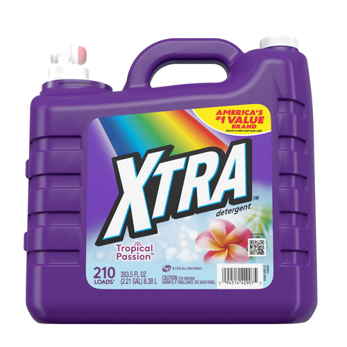 (4 pack) XTRA Tropical Passion, 210 Loads Liquid Laundry Detergent, 283.5 Fl oz