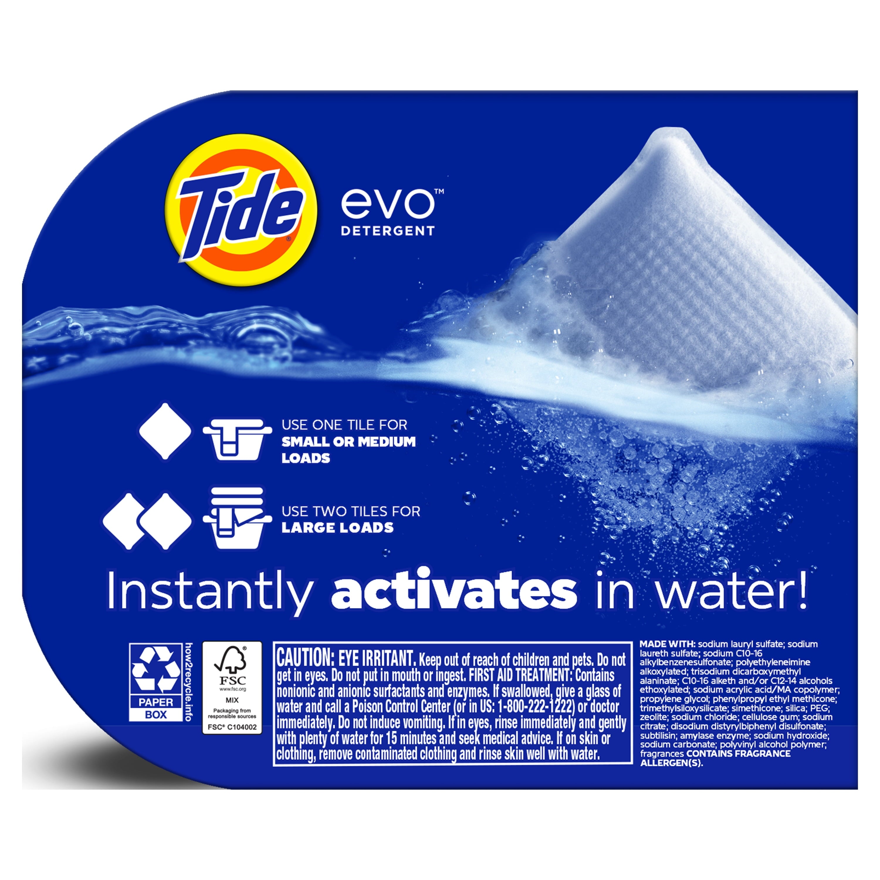 Tide evo Laundry Detergent Tiles, 100% Concentrated, Original Tide Scent, 16 Count