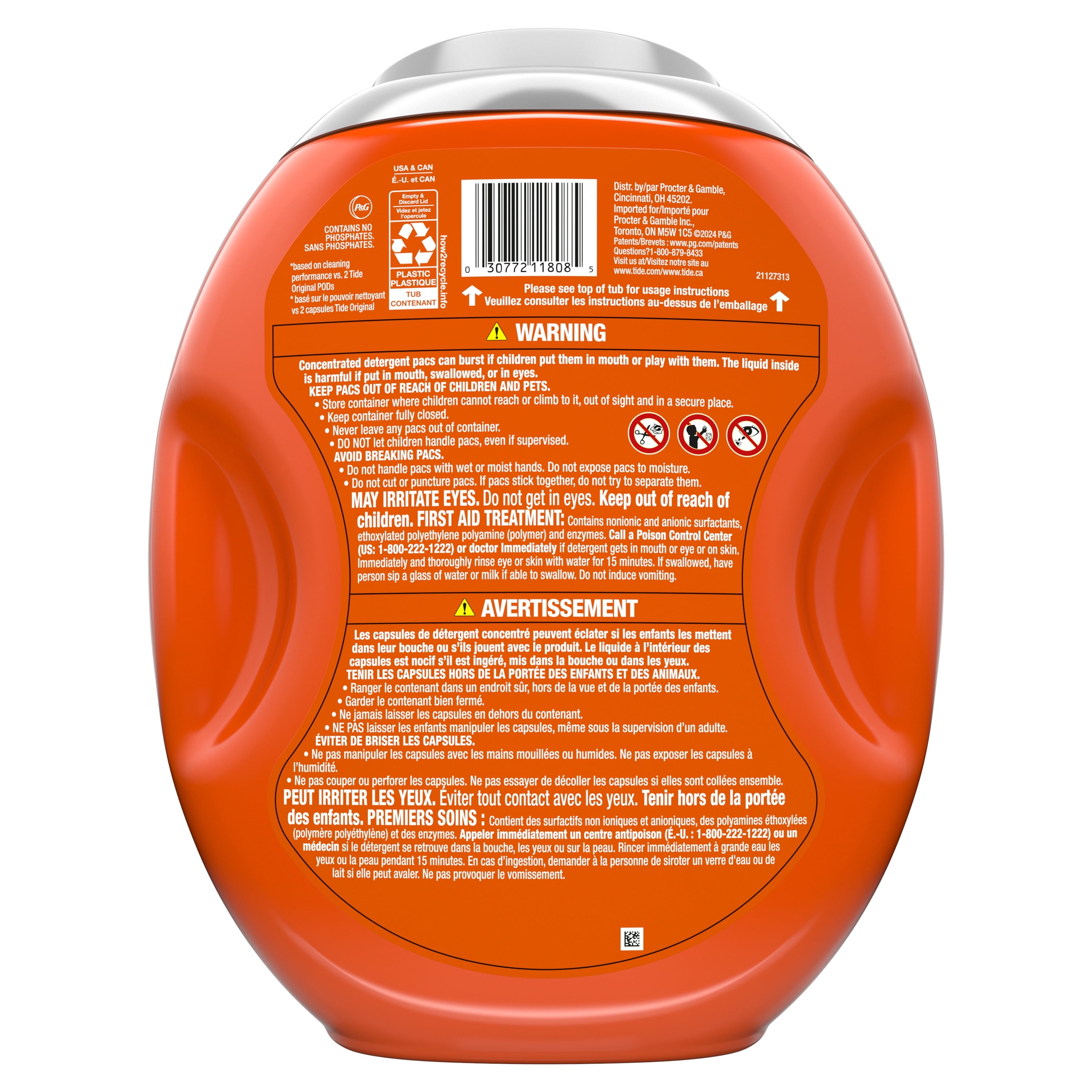 Tide Power PODS White Laundry Detergent Pacs, Brilliant Whitening + Color Protect, 63 Count