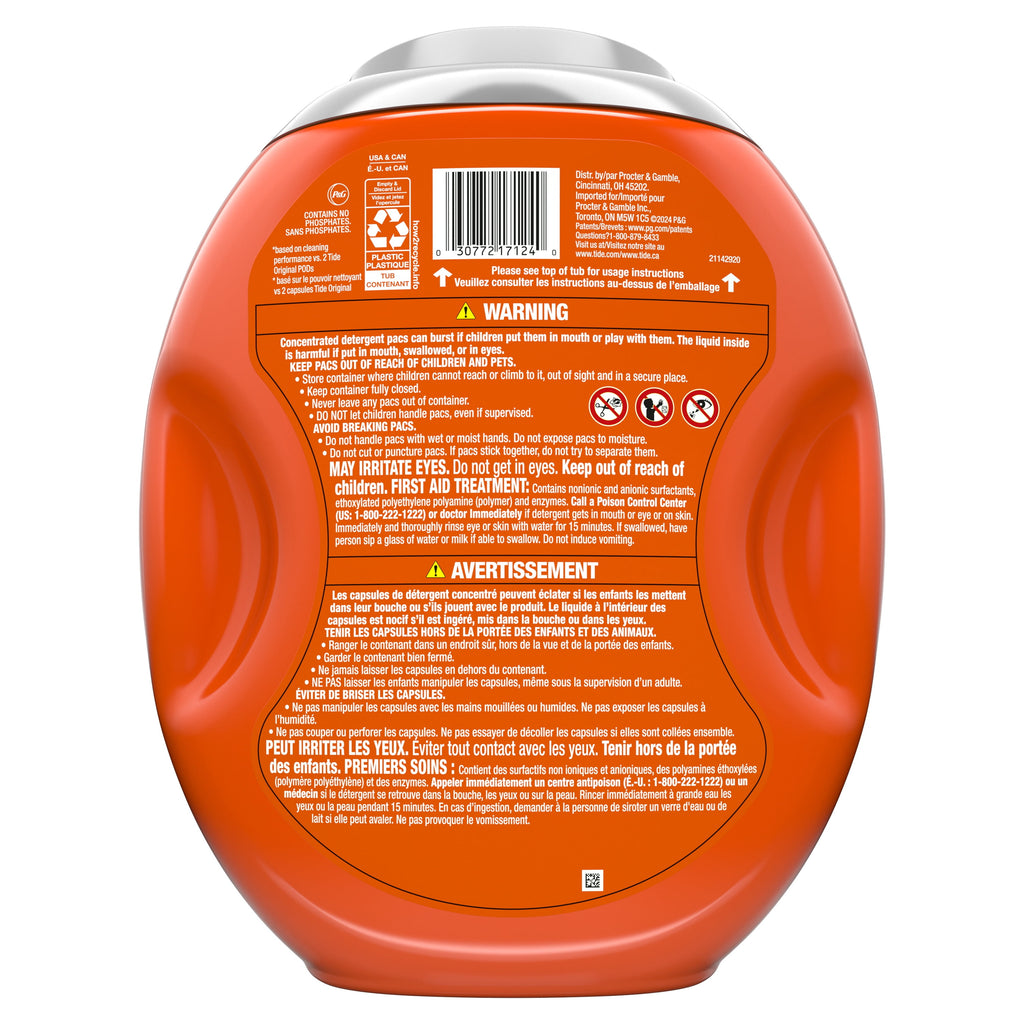 Tide PODS Laundry Detergent Pacs, Oxi Boost Power PODS with Stain Remover and Oxi Power, 45 count