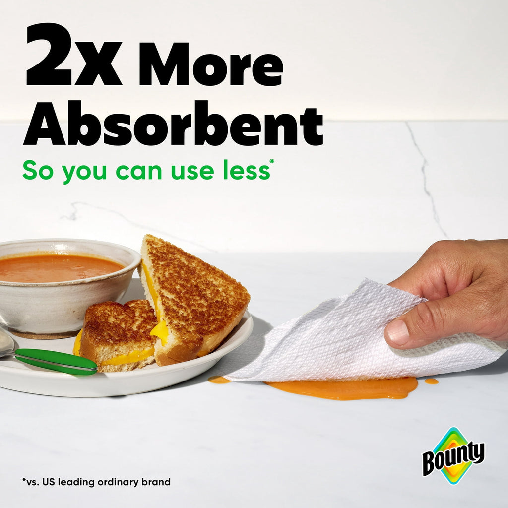 Bounty Paper Towels Select-A-Size White, 6 Mega Rolls, 164 Sheets per Roll