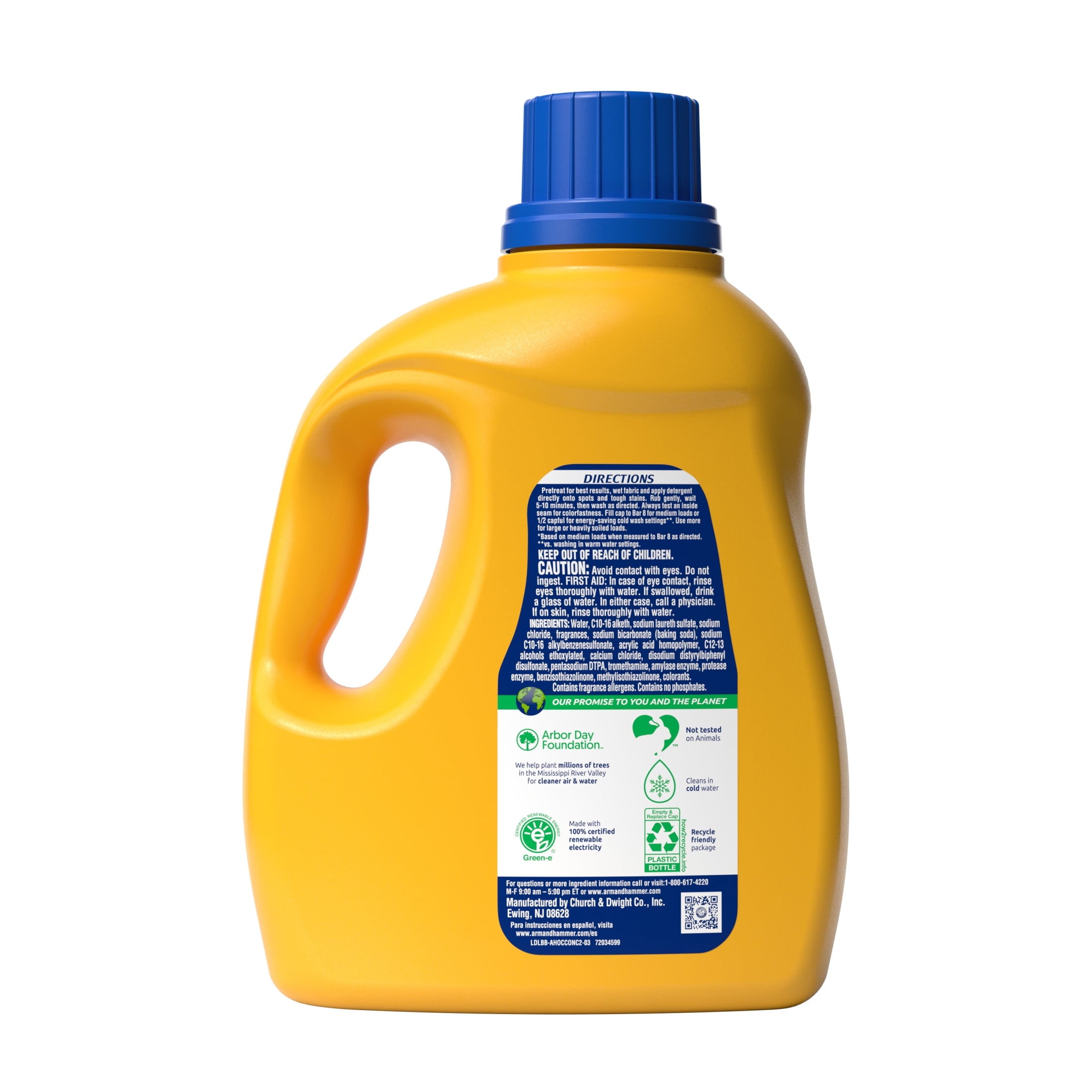 ARM & HAMMER Plus OxiClean Ultra Stain Fighters Liquid Laundry Detergent, Stain Remover for Clothes, Clean Meadow, 74 Loads, 96.2 fl oz