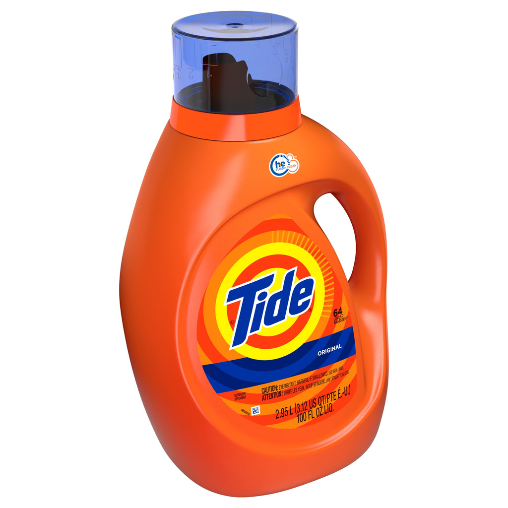 Tide HE Laundry Detergent, Original Scent, Liquid, 100 oz Bottle