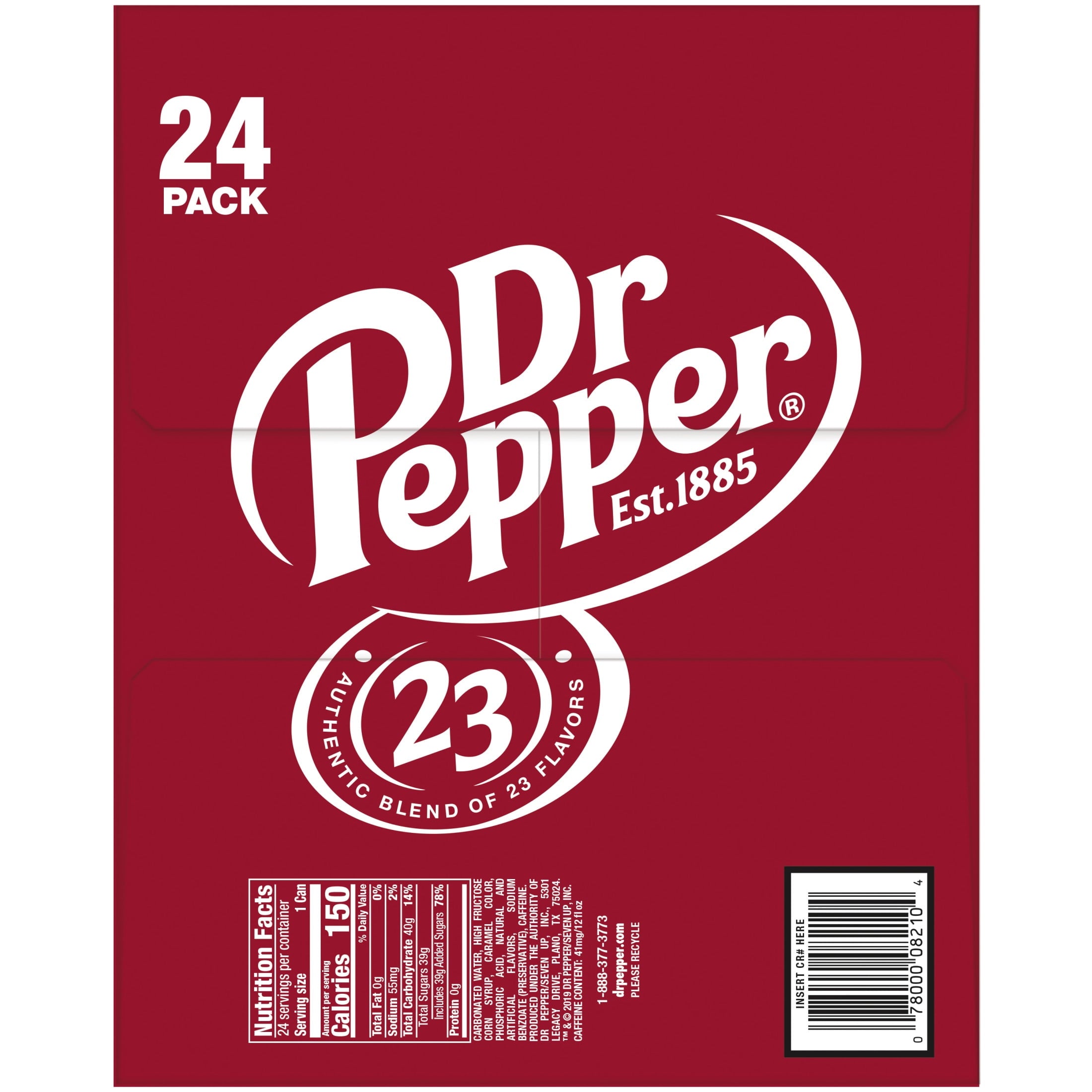 Dr Pepper Soda Pop, 12 fl oz, 24 Pack Cans