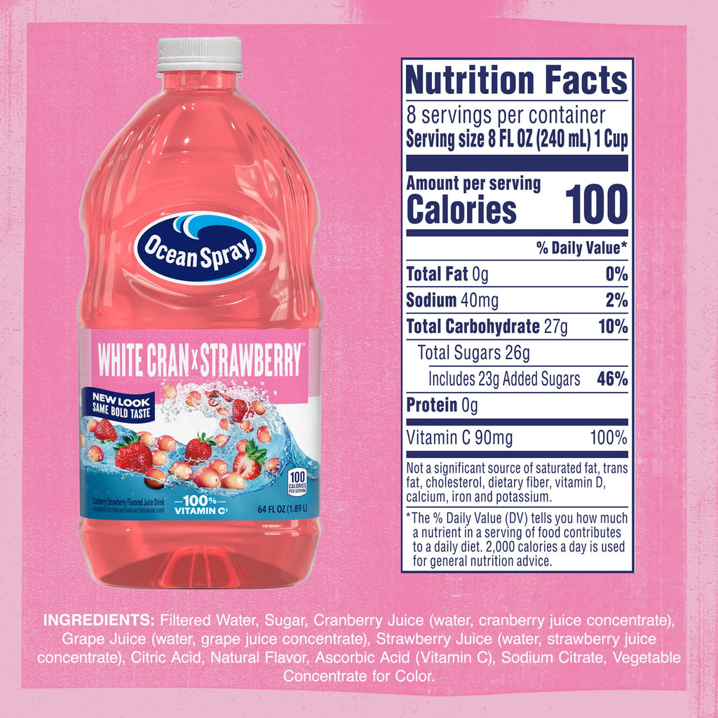 Ocean Spray® White Cran-Strawberry Juice Drink, 64 fl oz Bottle